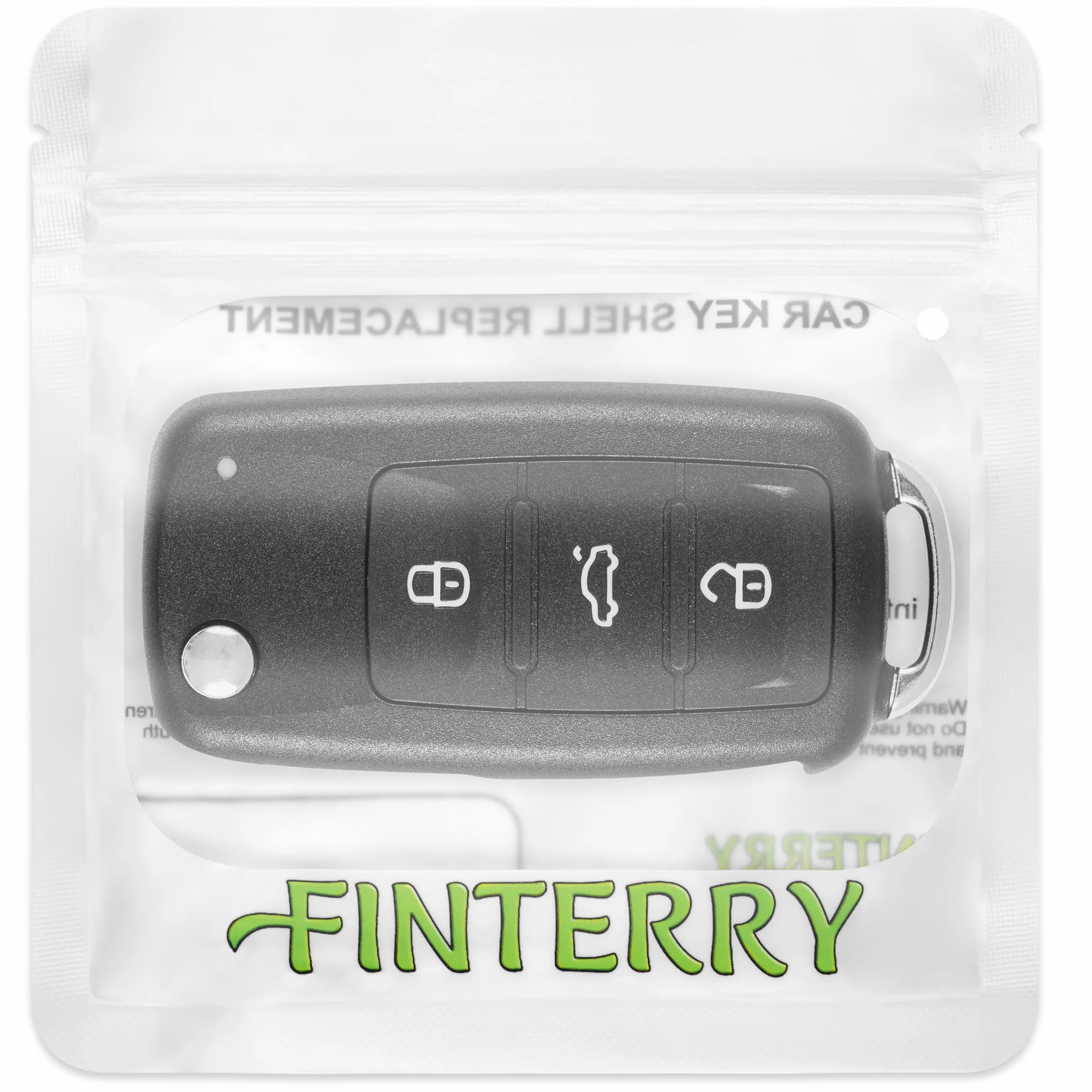 FINTERRY Obudowa Kluczyka Samochodowego kompatybilna z Volkswagen Golf Polo Tiguan Passat Skoda Octavia Superb Seat Leon Ibiza 3 Przyciski
