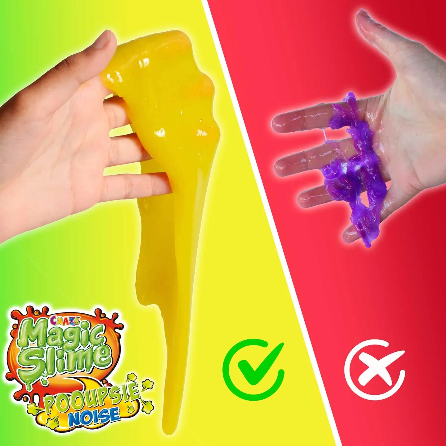 CRAZE Magic Slime POOUPSIE Noise 3 x zestaw grubych pompek śluzowych dla dzieci, 3 x 100 g, 31049, zestaw zabawek dla dzieci, 17,1 x 5,7 x 7,6 cm