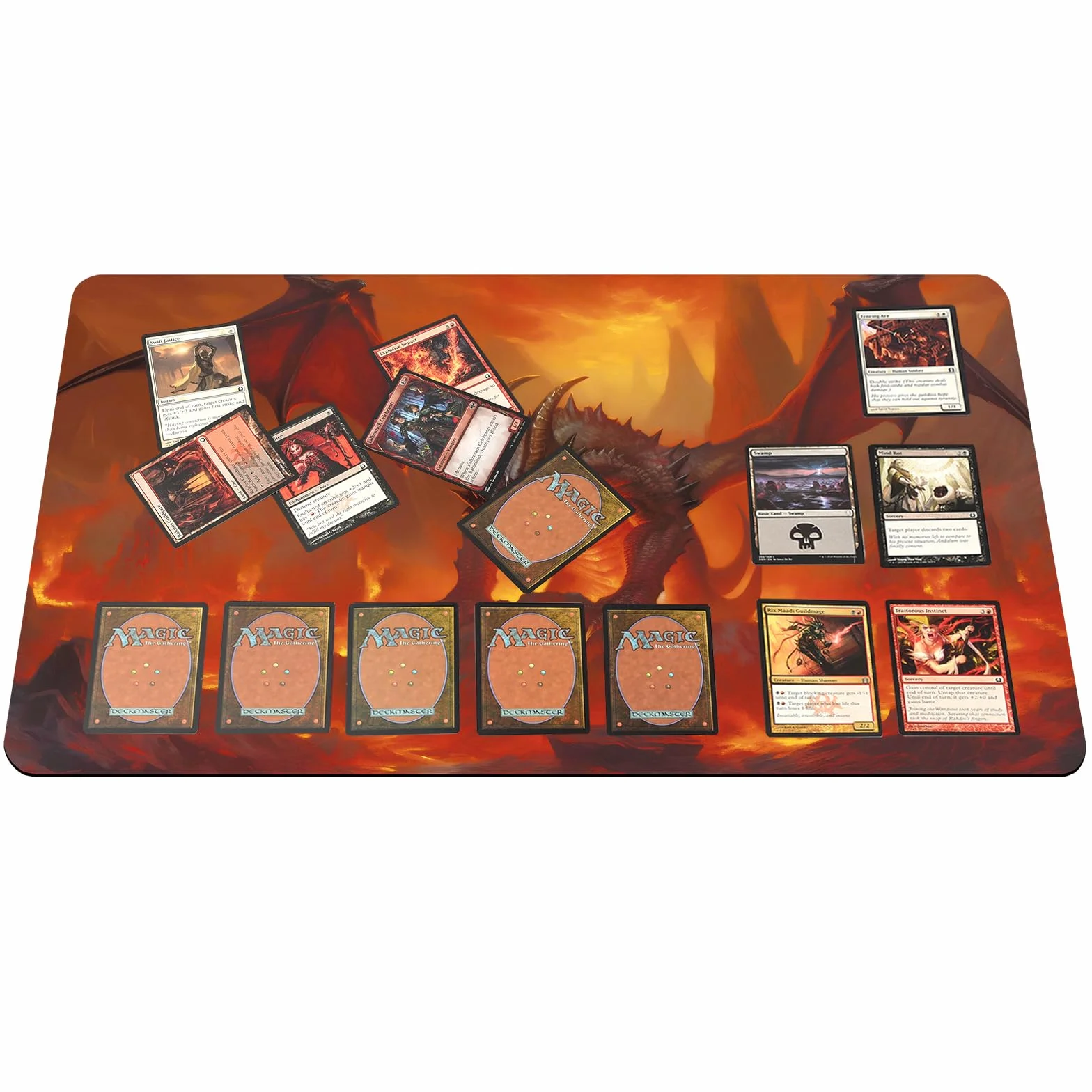 MTG Playmat, maty do gry MTG TCG 61 x 35 cm, mata do zabawy z bezpłatną torbą do przechowywania kart, gier, wodoodporna i antypoślizgowa mata do gier