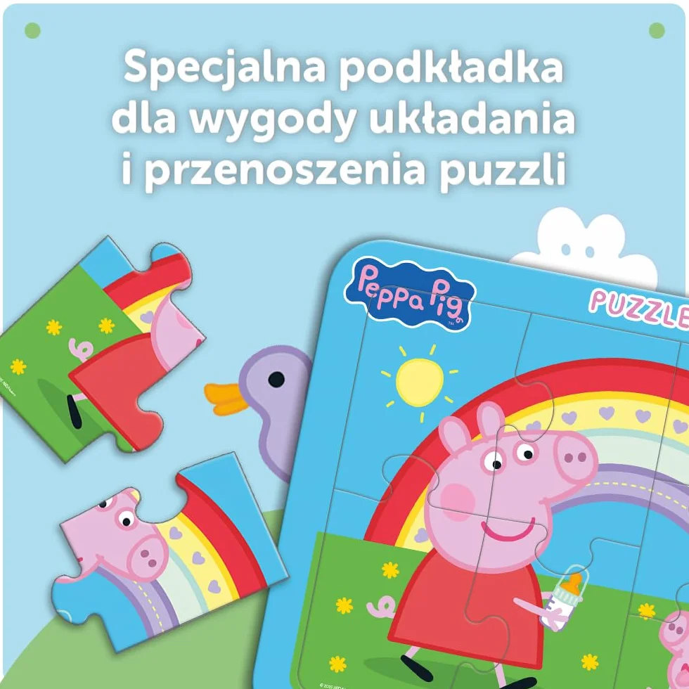 Trefl - Peppa Pig - Mała Peppa - Puzzle Ramkowe Baby 2w1 dla dzieci od 2. roku życia