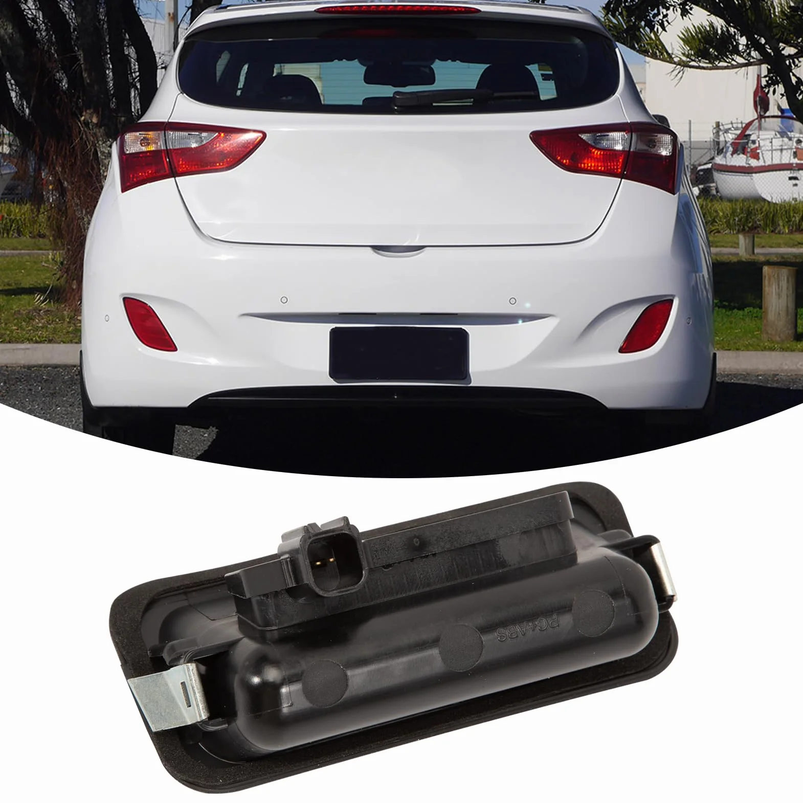 Uchwyt klapy bagażnika do i30 GD FD 81260A6200, przełącznik przyciskowy, czarne ABS