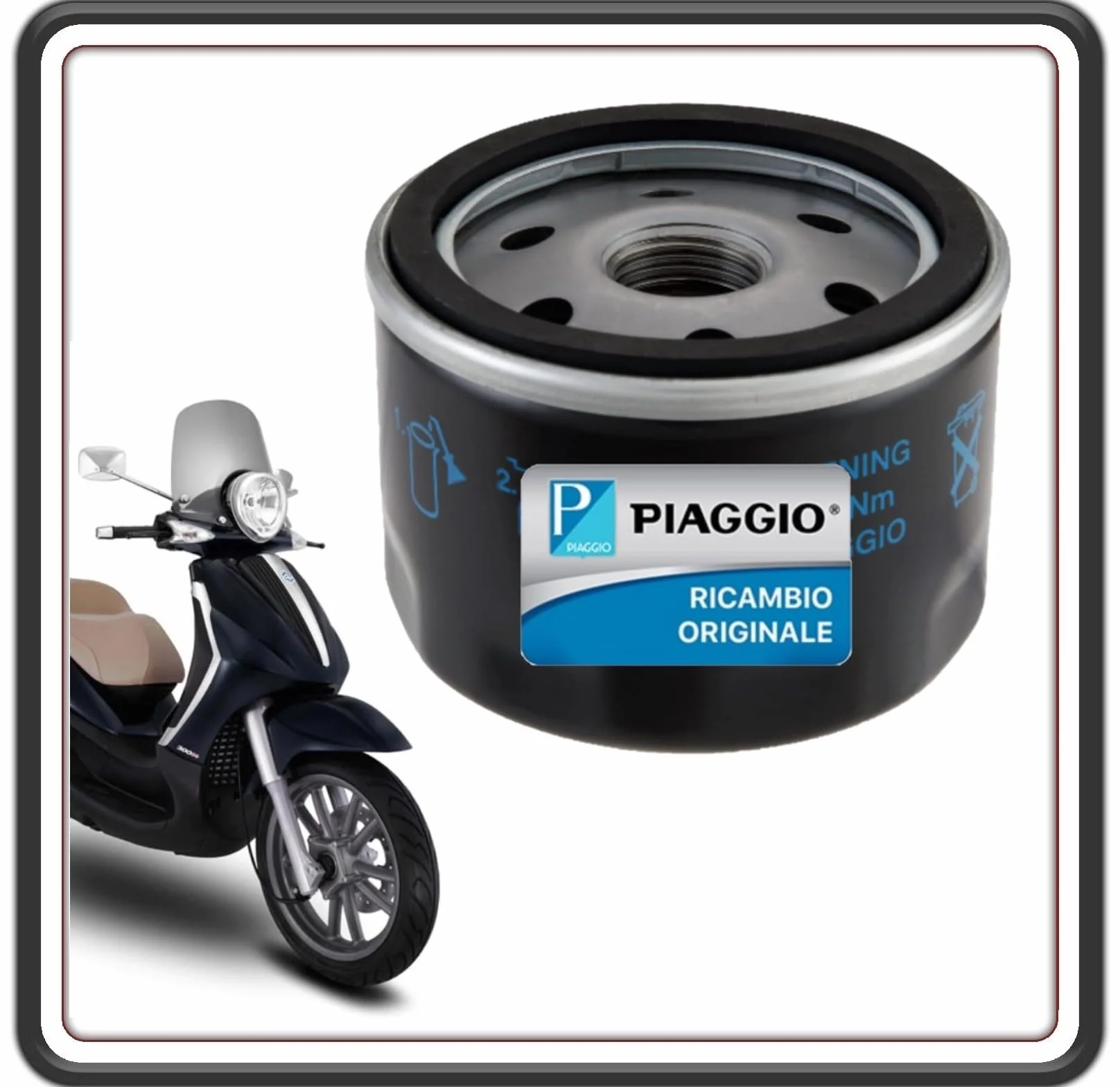Oryginalny filtr oleju do Piaggio Beverly 400/500, MP3 400-500, X8 400, X9 500, X9 500 Evolution, X10 500, X EVO 400