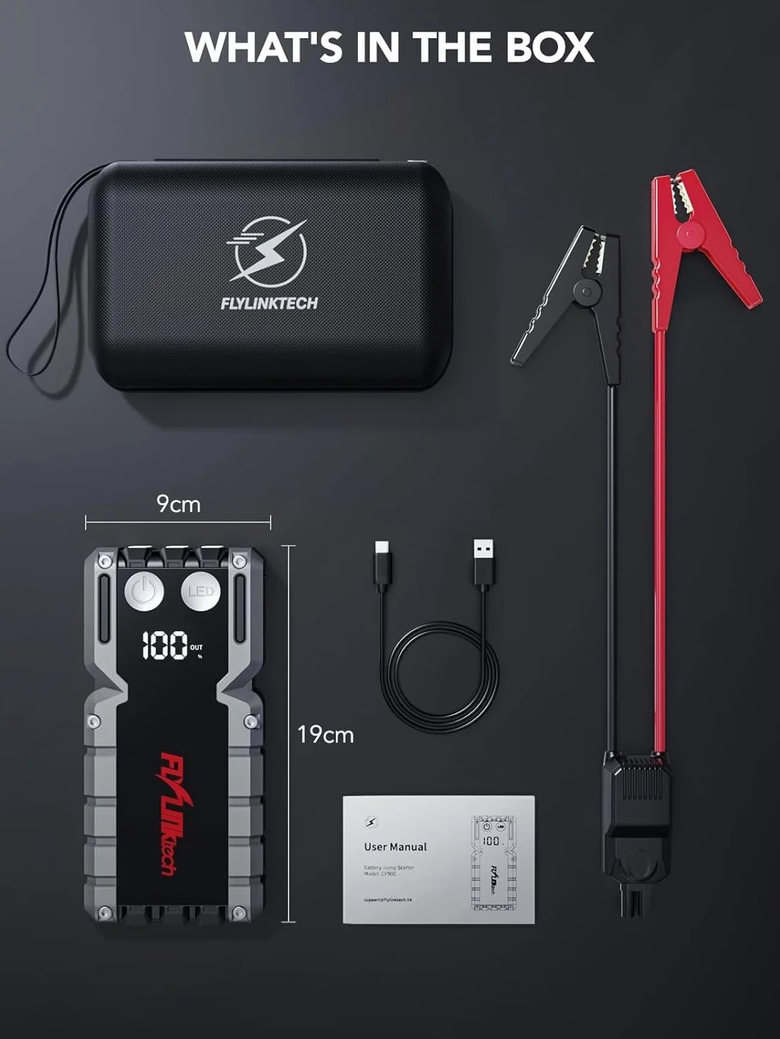 Power Bank 5000A Car Start-Up Aid z wyświetlaczem LCD Rozrusznik