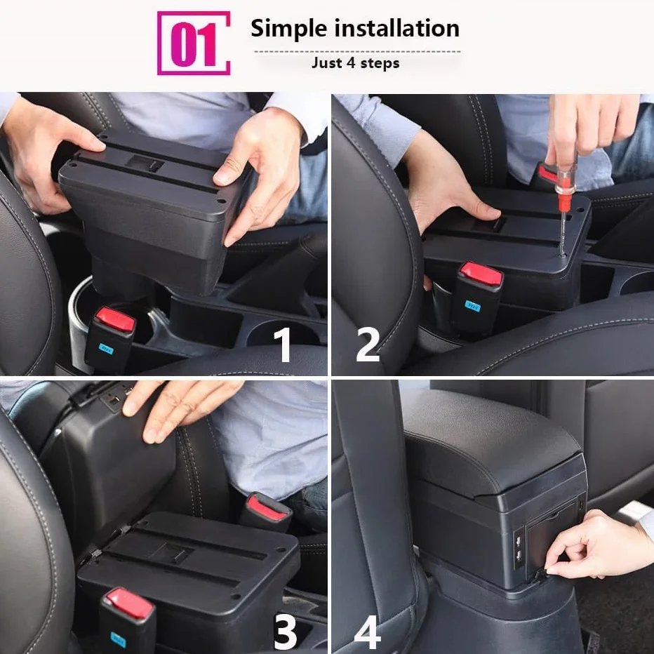 Armsteun Richter Bush Pasuje do podłokietnika samochodowego Honda Jazz 2003-2007 Arm Storage Box Car Accessories(B2 Black line 3USB)