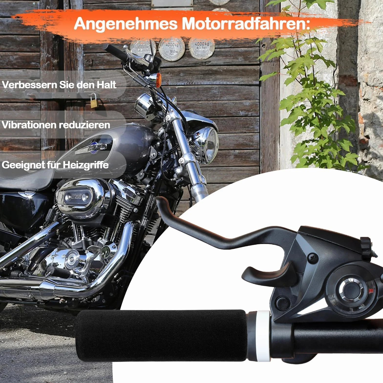 Komfortowe Nakładki na Kierownicę Motocykla, Zgodne z Podgrzewanymi Uchwytami, Redukcja Wibracji, Łatwa Instalacja, Idealne dla Motocykli, Quadów i Skuterów(32-37 mm,czarny)
