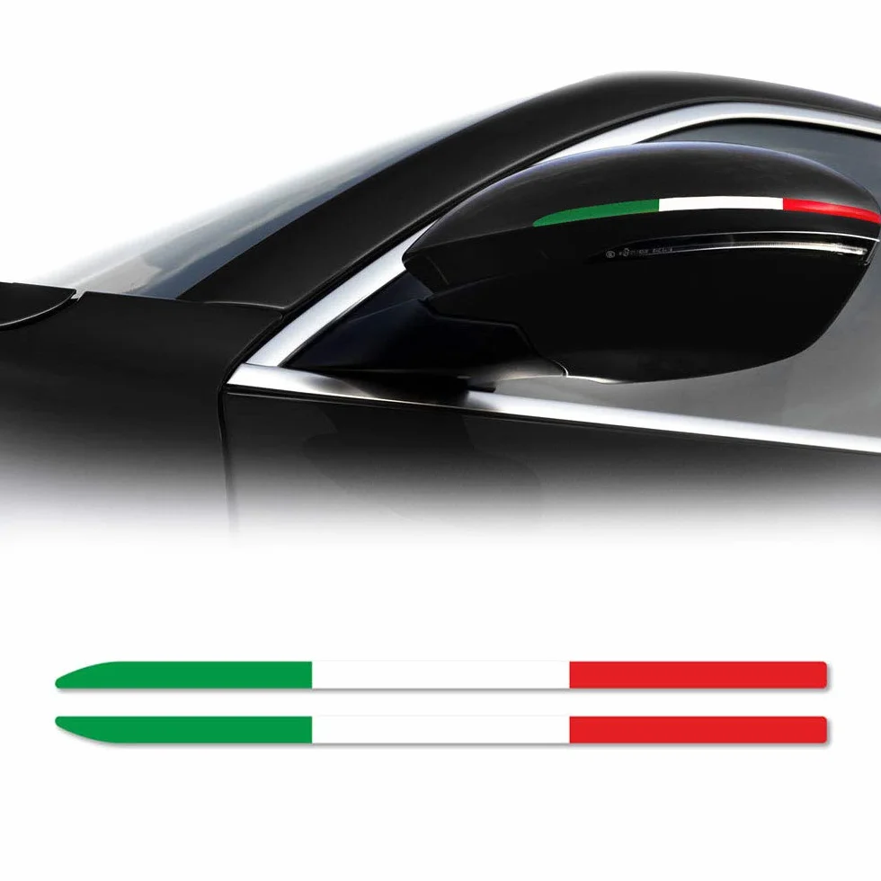 4R Quattroerre.it Paski Naklejki Tricolor Włochy Kompatybilny dla Lusterka Alfa Stelvio