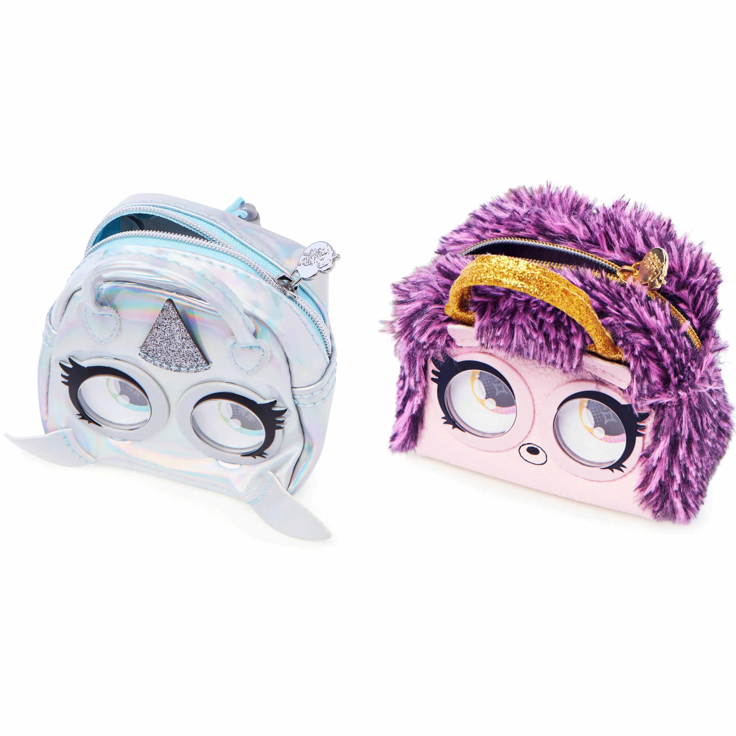 Purse Pets Mikro-zestaw 2 mikrofonów - mini torebka w formacie towarzysza - 2 małe zwierzęta do zawieszenia na dźwięku lub pasku - Poruszają oczy - 6064161 - Zabawka dla dzieci od 5 lat