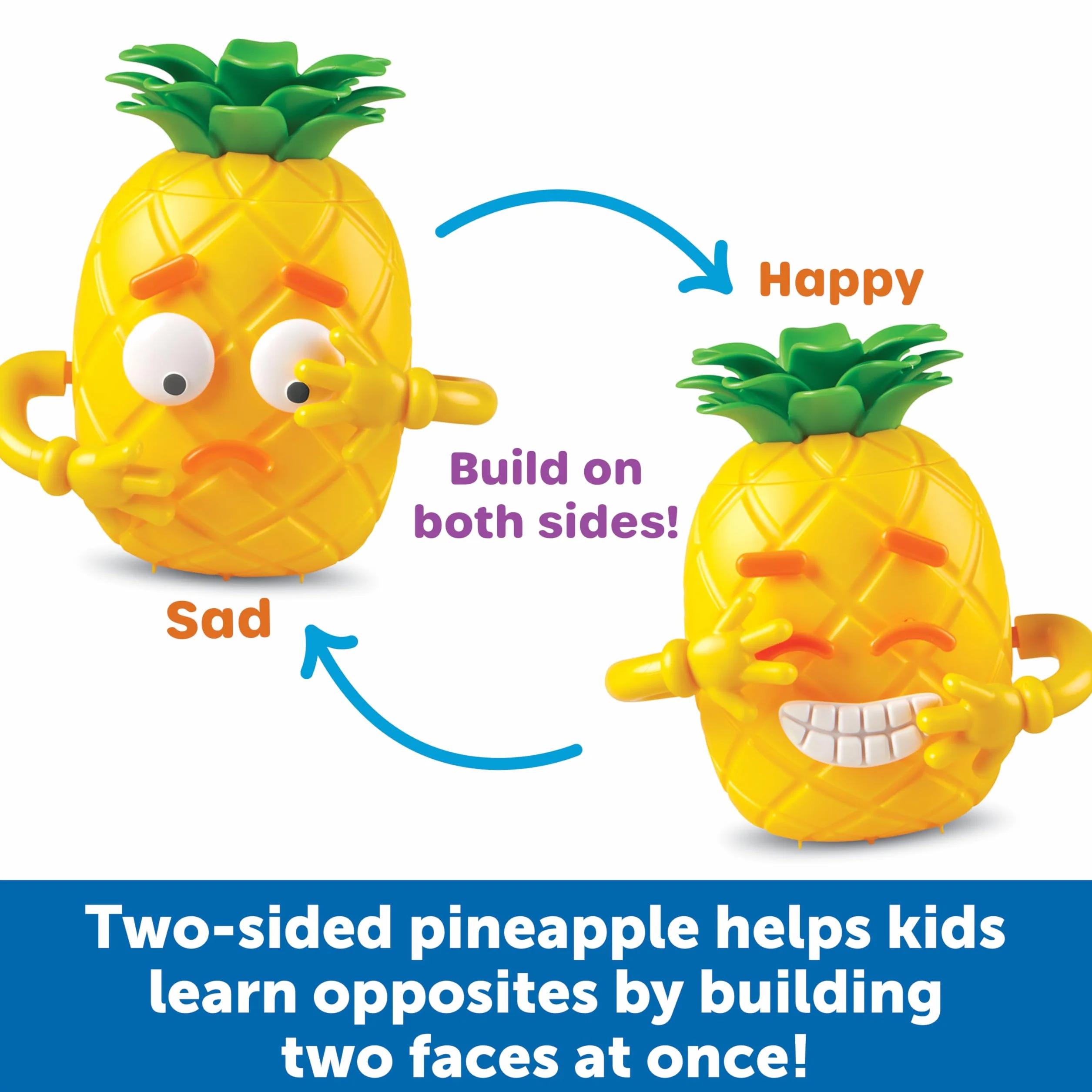 Learning Resources Big Feelings Pineapple Spo?eczna Nauka Emocjonalna Zabawka 30-Kawałek Zestaw, żółty