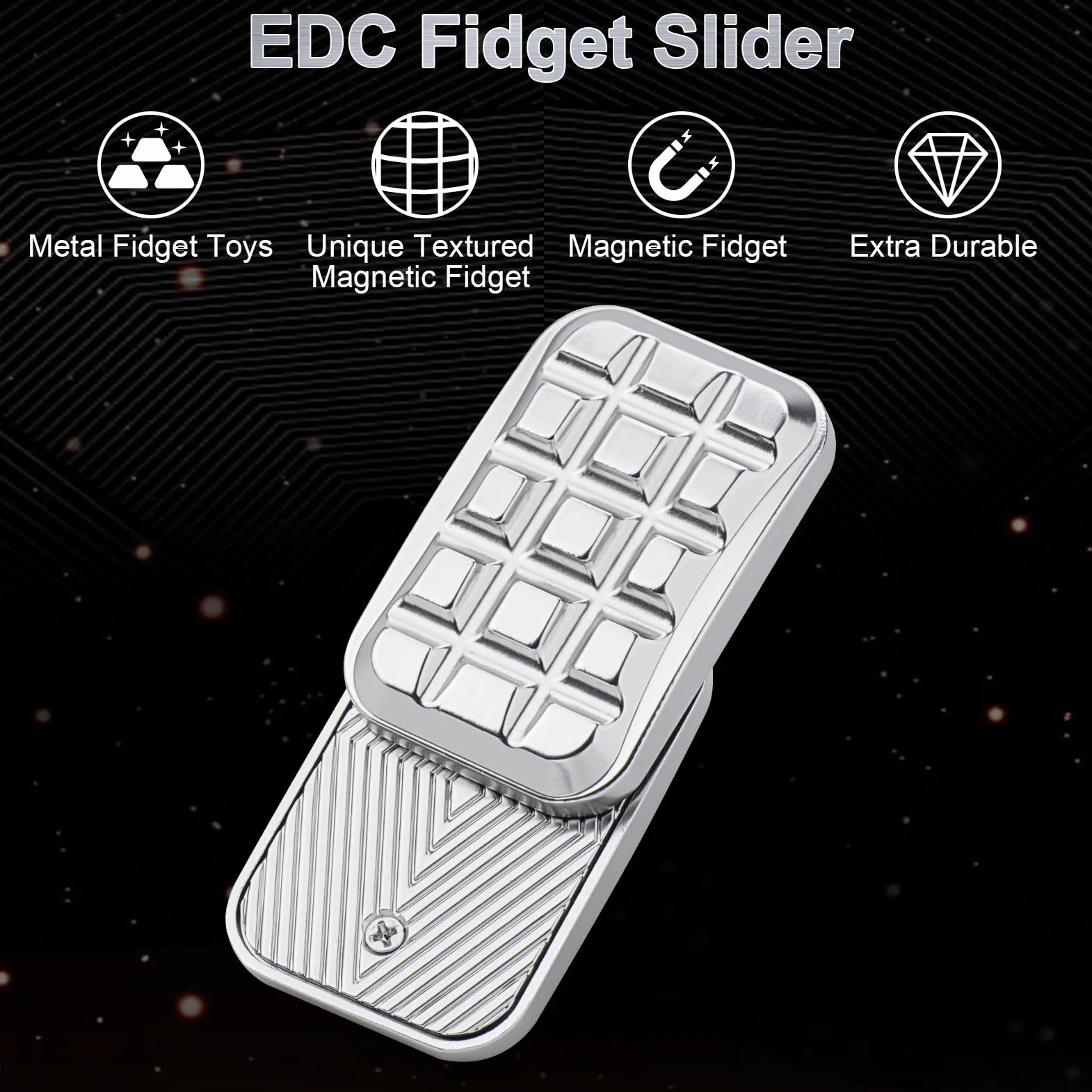 OBEST Fidget Slider Zabawka dla dorosłych, metalowe zabawki Fidget Slider dla dorosłych, zabawka dekompresyjna, redukcja stresu i stresu