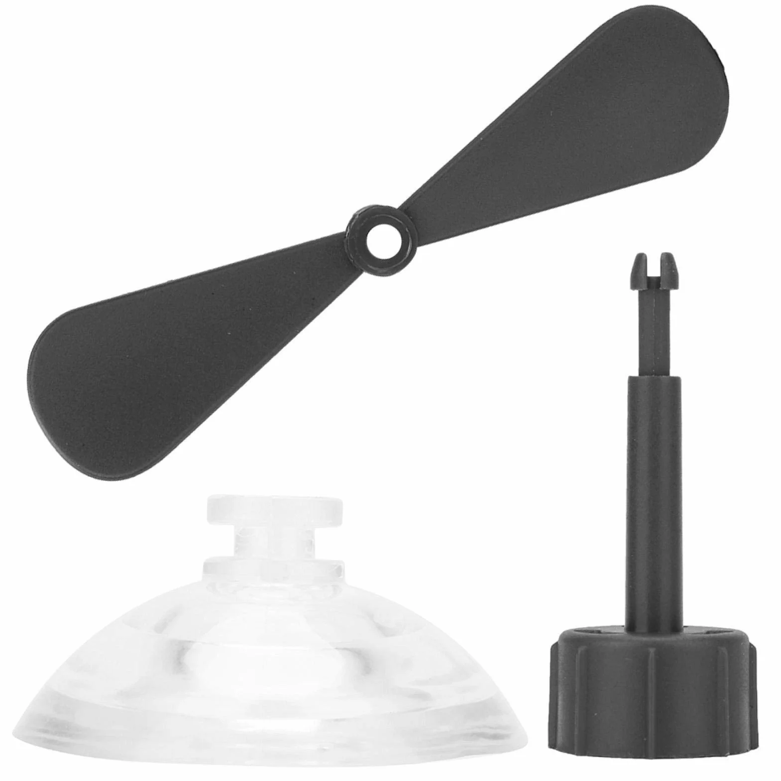 Dekoracyjne Śmigło do Kasku Motocyklowego Rowerowego Przyssawka Gumowe Plastikowe (BLACK)