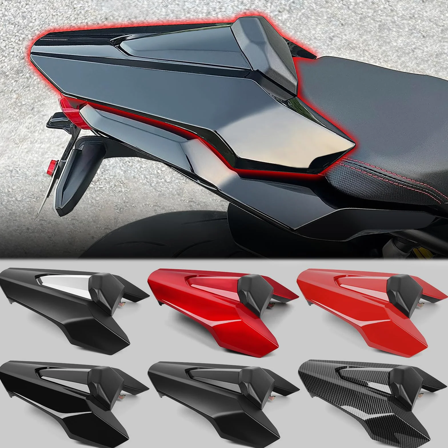 Pokrowiec na tylne siedzenie motocykla Ho&n&da CB650R CBR650R 2019-2023 czerwony