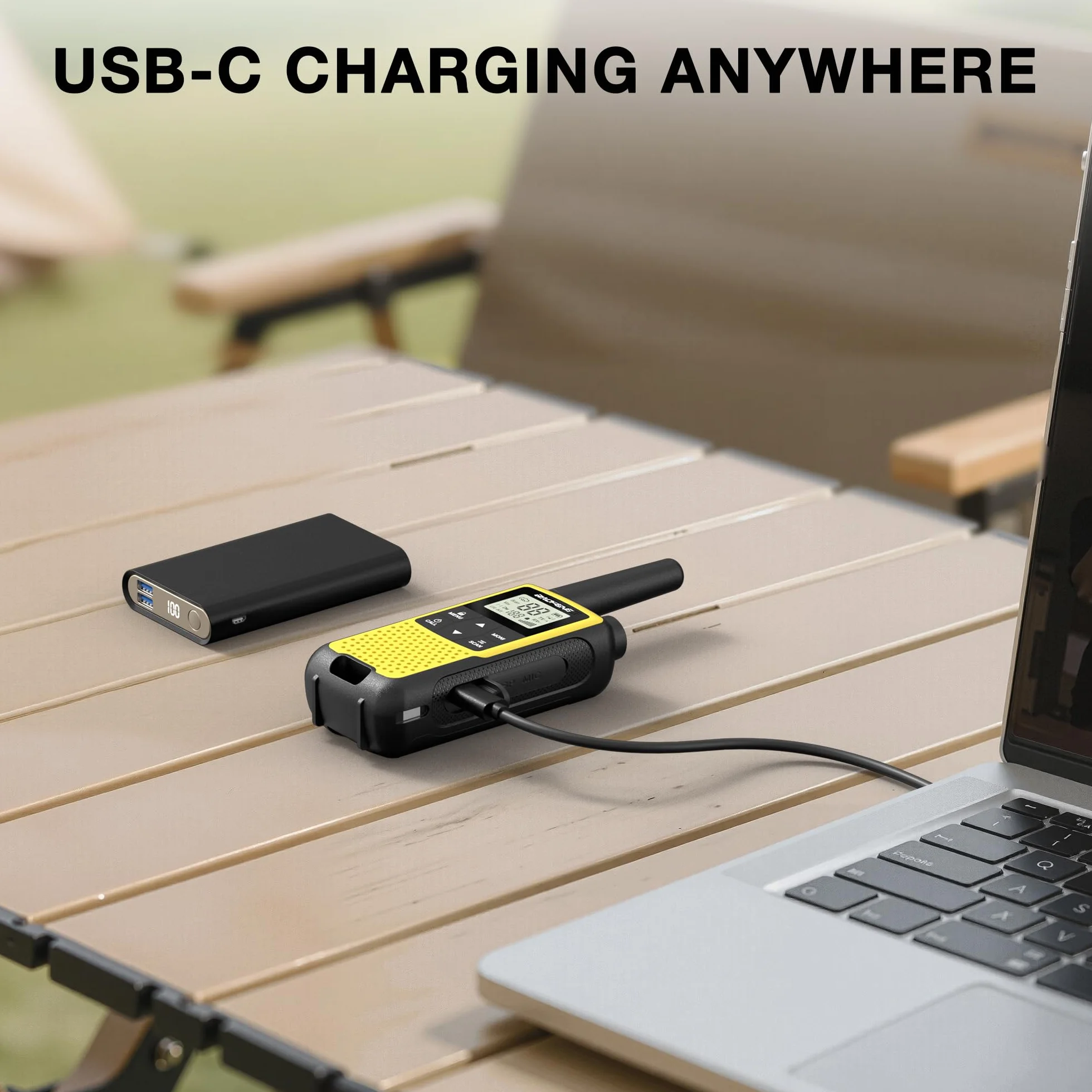 Baofeng BF-33C Walkie Talkie PMR446 dla dzieci, radiotelefony dalekiego zasięgu z ładowalnym akumulatorem, ładowanie USB-C, 16 kanałów, VOX, podwójne nasłuchiwanie, do zabawy na świeżym powietrzu i