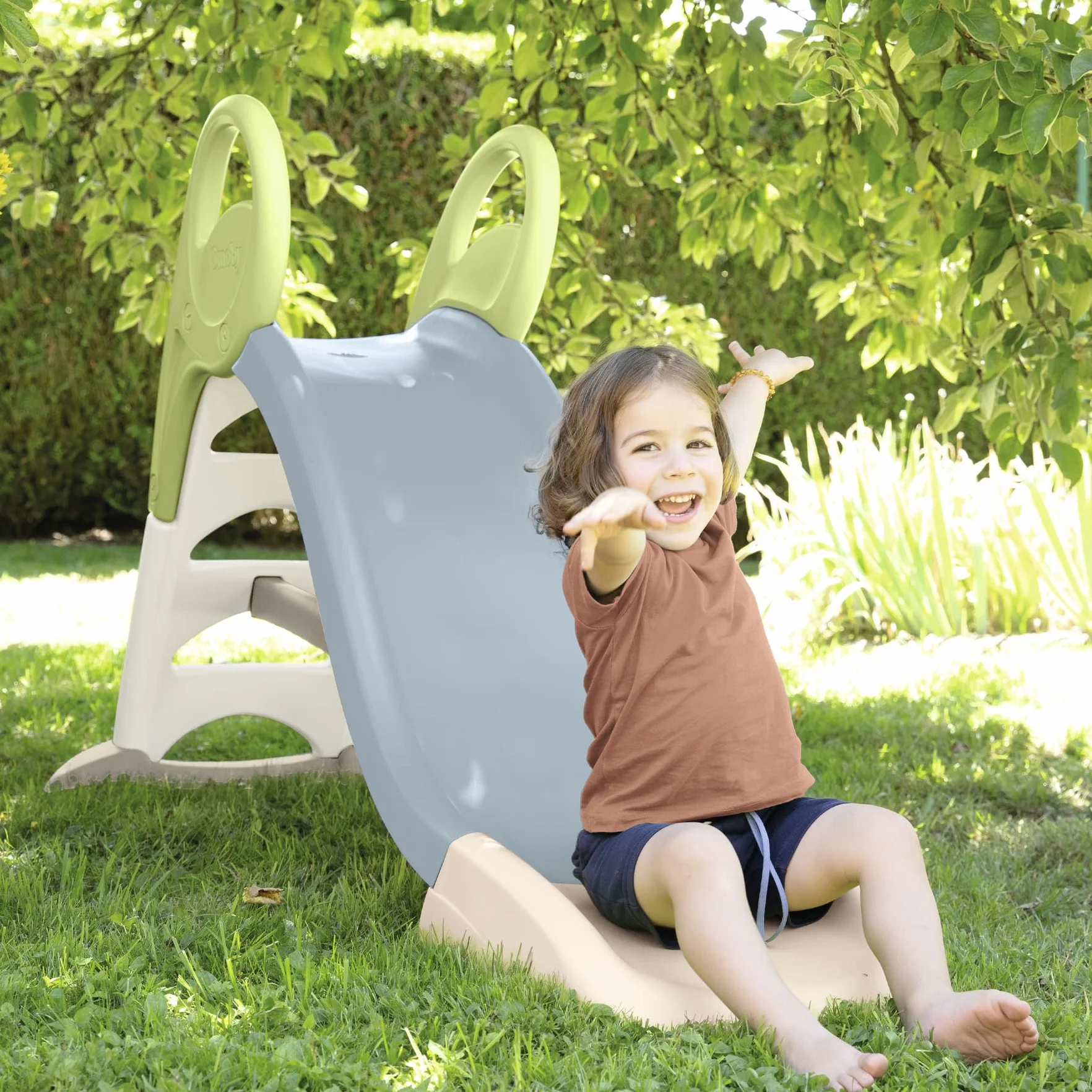 Smoby Life - Duża zjeżdżalnia - Zjeżdżalnia 150 cm - Wysokość 1 m - Ergonomiczne uchwyty, antypoślizgowe stopnie - Powłoka anty-UV - Materiał z recyklingu - Od 2 lat - Wyprodukowano we Francji