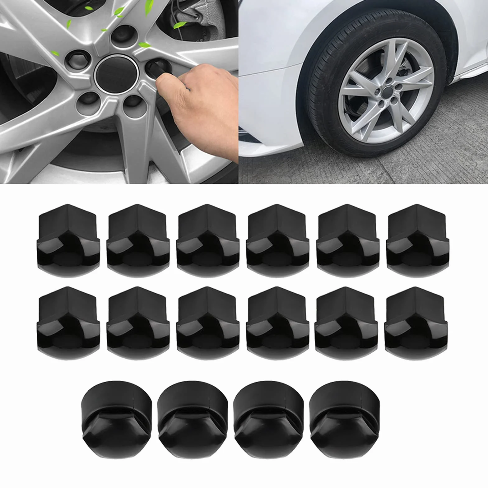 Osłona Przeciwpyłowa Zaślepki Ochronne, Ochrona śrub Koła, Osłona Nakrętki Koła, 20 szt. 17mm Nakrętka Koła Samochodowego Auto Piasta śruba Ochrona Osłona Przeciwkradzieżowa