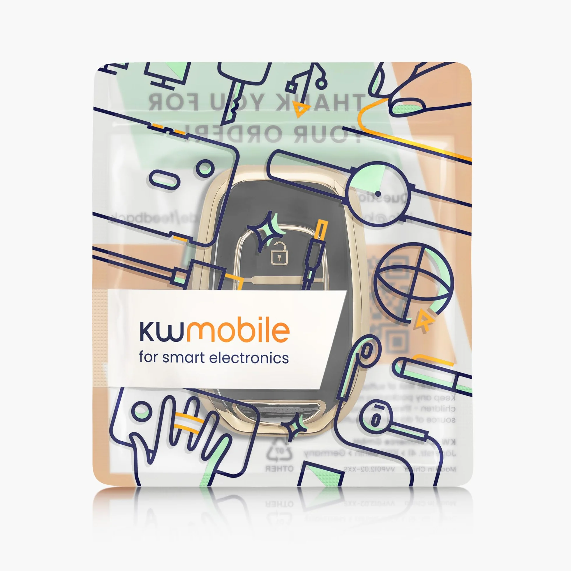 kwmobile Pokrowiec na klucze kompatybilny z Renault 3-Tasten Dacia Sandero Stepway 2021, etui ochronne, czarny/złoty
