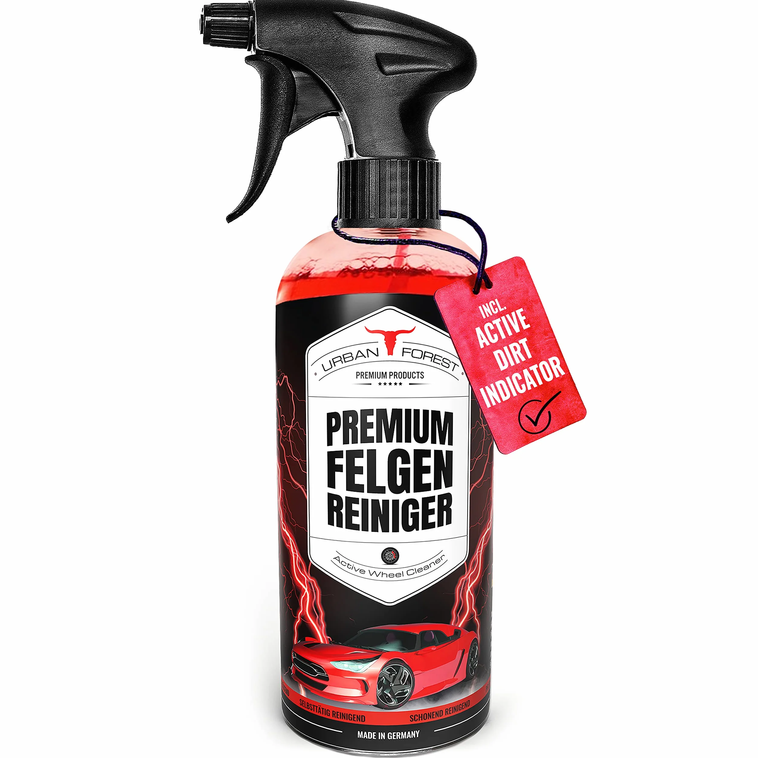 Premium środek do czyszczenia felg samochodowych 1000 ml na felgi aluminiowe z wskaźnikiem kolorów | Środek do czyszczenia wszystkich kół w sprayu | Profesjonalny środek do usuwania brudu | Usuwa kurz