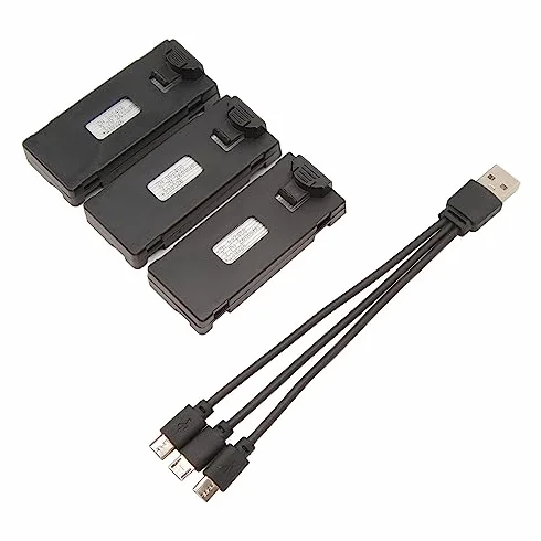 3 sztuki 3,7V 1800mAh 2600mAh akumulator litowy RC Drone do S6 G6 z 3 w 1 kablem ładującym, lekka przenośna bateria RC-drona do E88 E88Pro LSE525 E925Pro (2600 mAh)