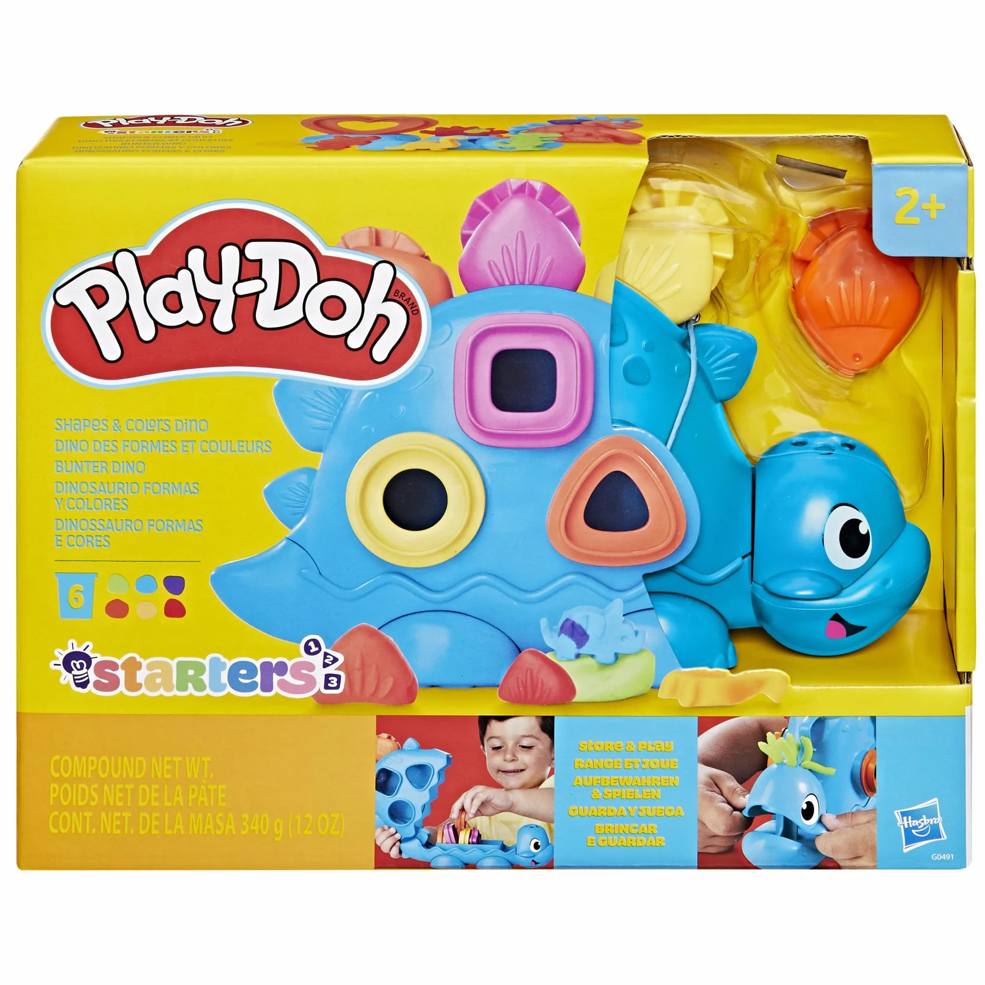 Zabawkowy zestaw startowy Play-Doh Dinozaur z kształtami i kolorami