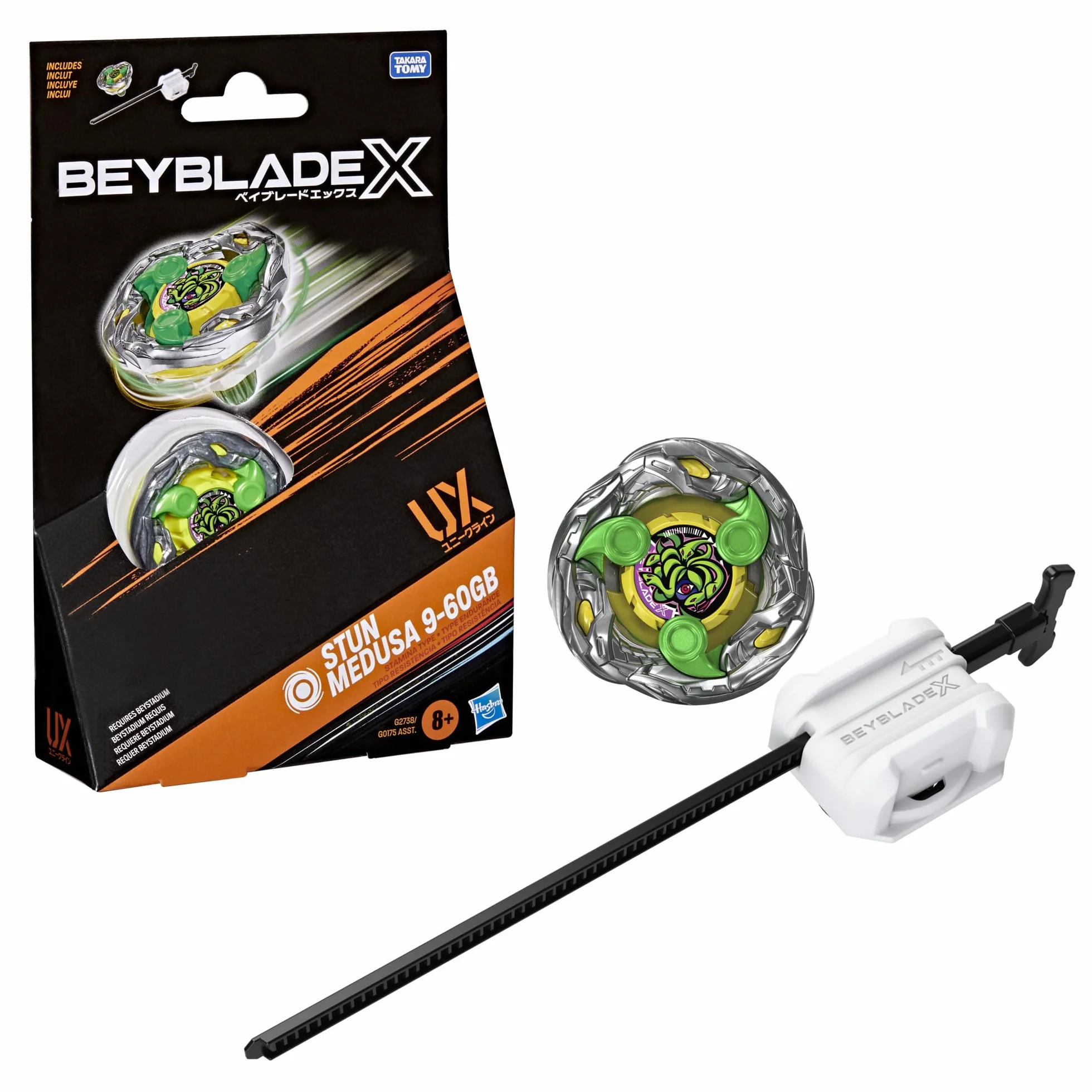 Pakiet startowy Beyblade X Stun Medusa 9-60GB UX, bączek i wyrzutnia