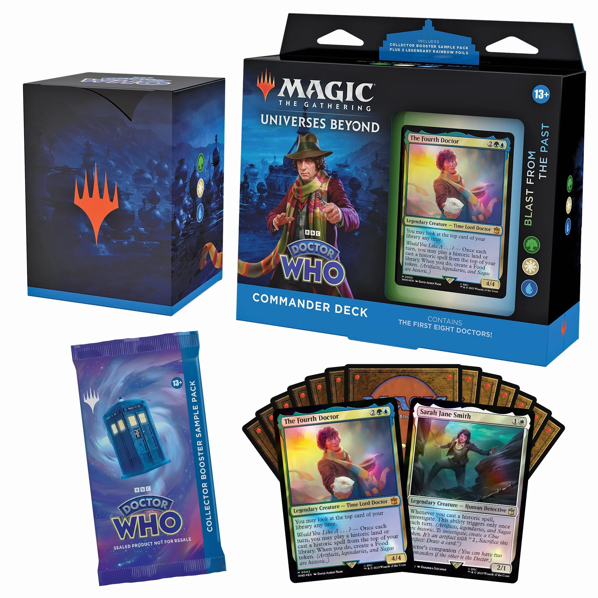 Magic: The Gathering talia Commander Doktor Who — Blast from the Past (talia zawierająca 100 kart, 2 saszetki próbne pakietów kolekcjonerskich + akcesoria) (Wersja angielska)