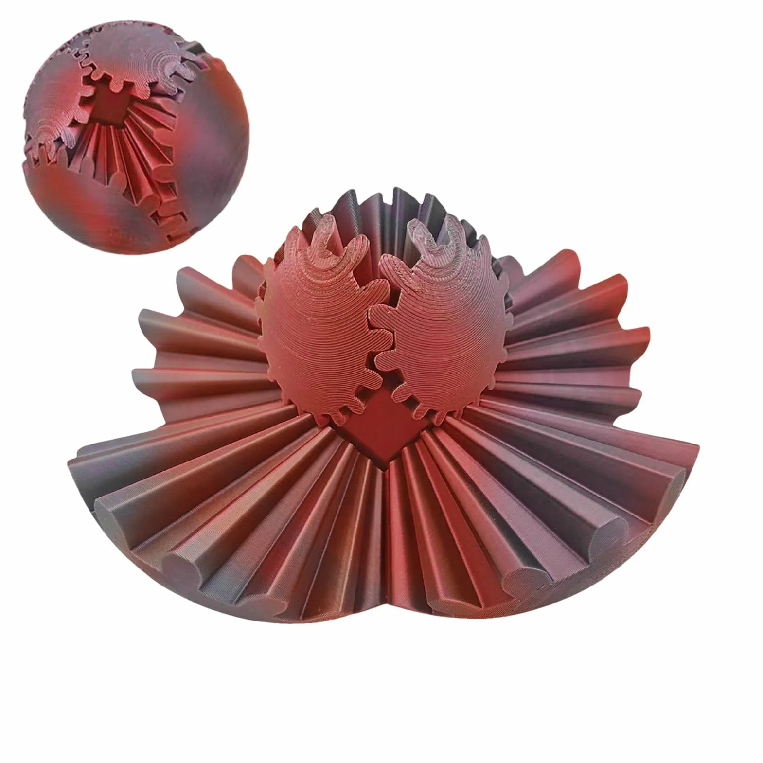 Gear Ball Fidget Zabawka Gear Ball z nadrukiem 3D, spin, z nadrukiem 3D, redukuje stres, zabawka fidget dla dorosłych i dzieci od 6 lat