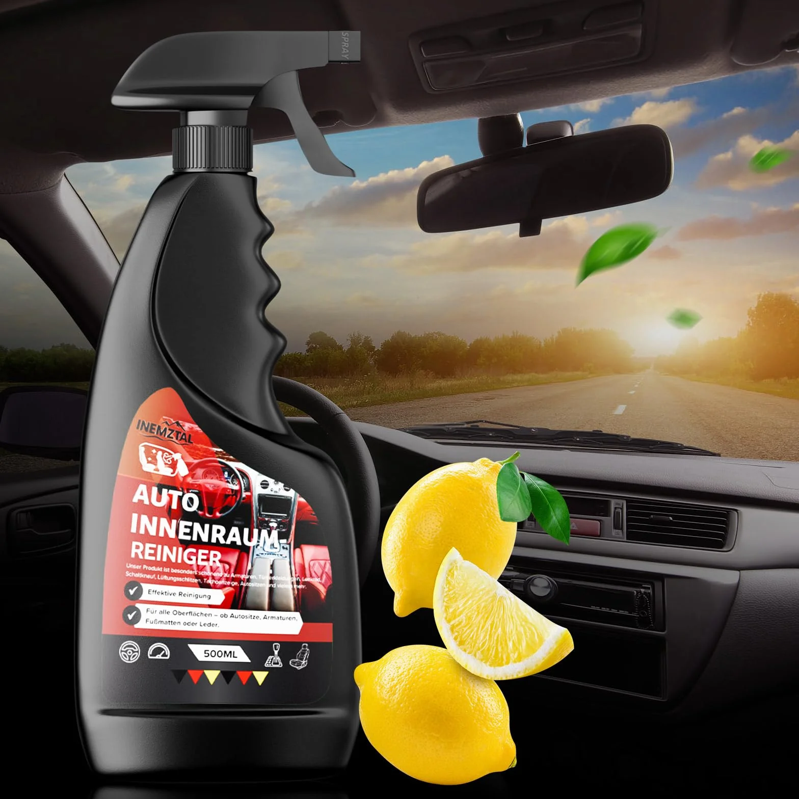 Zestaw do czyszczenia wnętrza samochodu 500 ml ściereczki z mikrofibry 40x40 cm