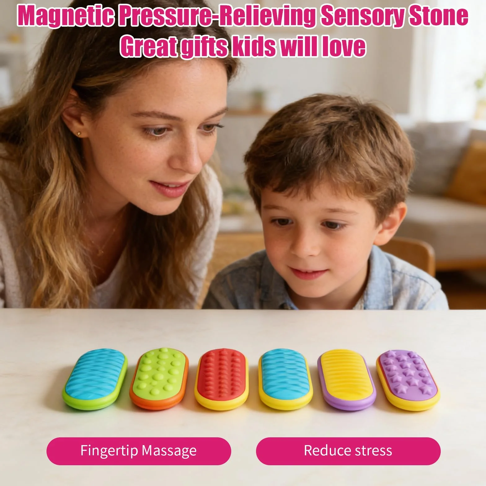 OBEST 6 sztuk magnetycznych zabawek sensorycznych dla dzieci i dorosłych, ADHD autyzm, zabawka sensoryczna do redukcji stresu, cicha zabawka antystresowa, idealna do biura i podróży