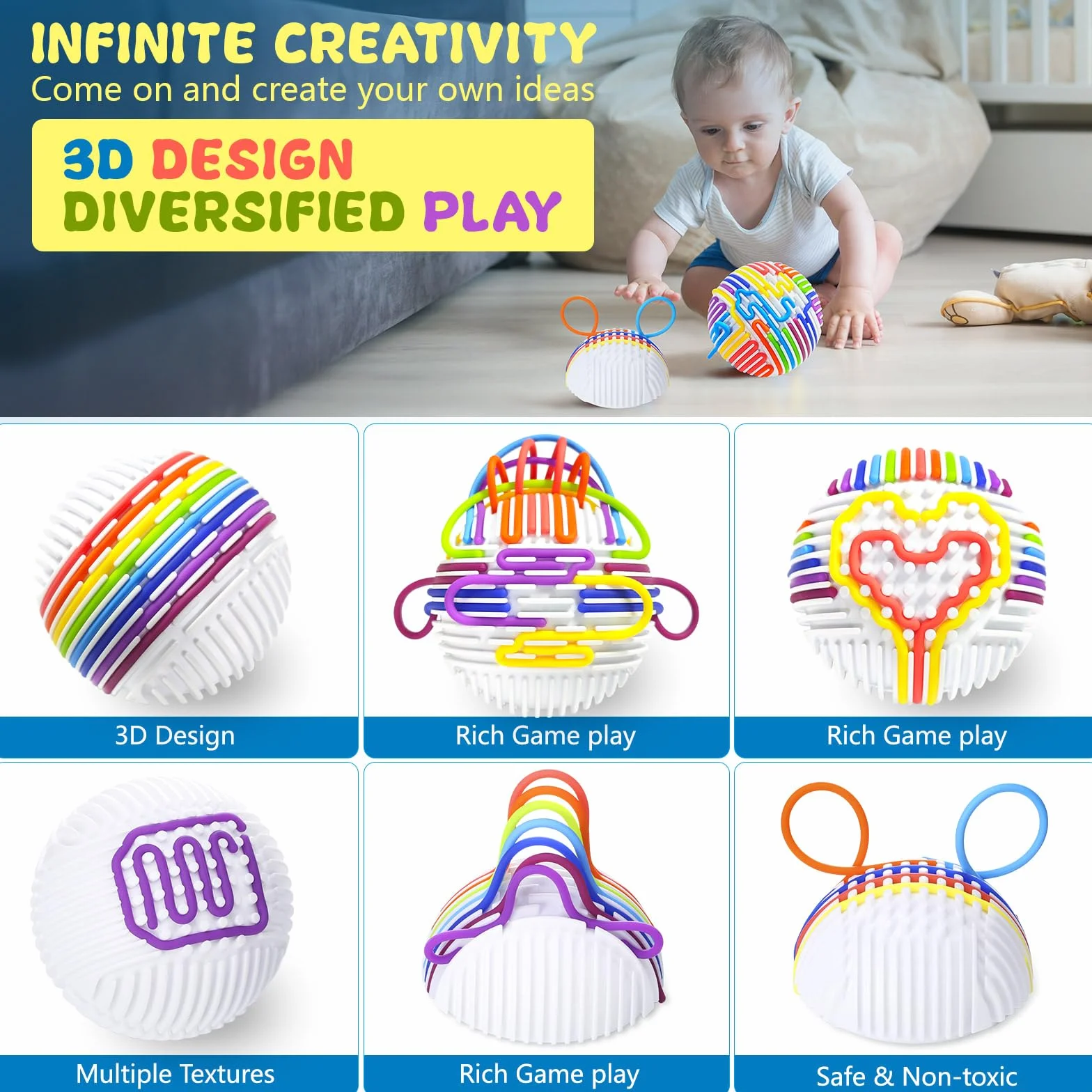 Zabawki sensoryczne dla dzieci od 3+ lat i dorosłych, silikonowe zabawki sensoryczne Montessori Fidget Toys, zabawka dla osób z autyzmem z 16 sznurkami liczącymi