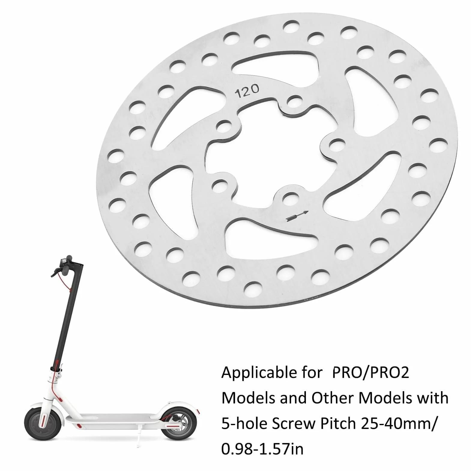 Tarcza hamulcowa 120mm 5 otworów ze stali nierdzewnej do M365 PRO PRO2 hulajnogi elektrycznej