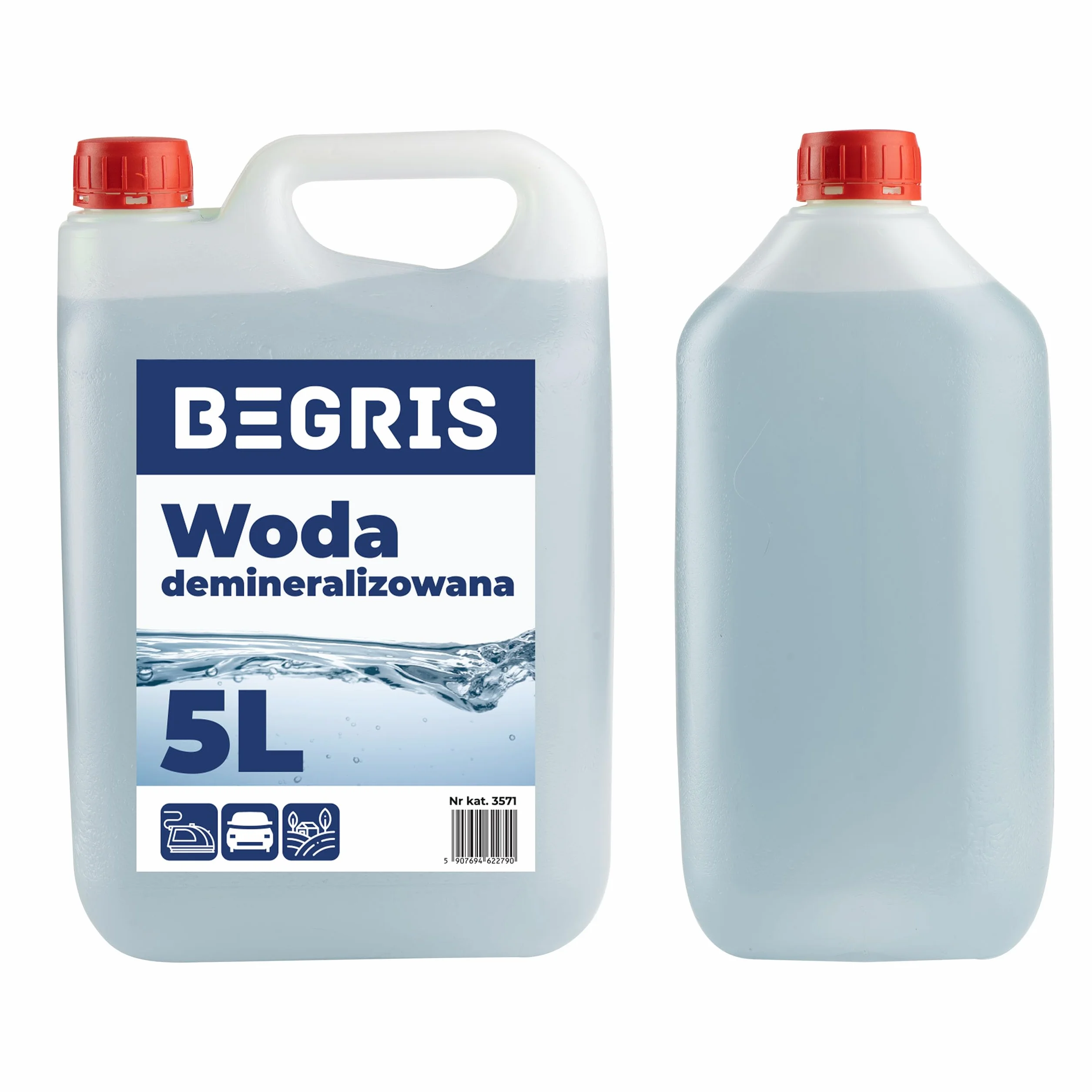 Woda destylowana Demineralizowana 5L Wysoka Jakość Woda Destylowana Do Akwarium, Żelazka, Myjek Woda Pozbawiona Obcych Jonów