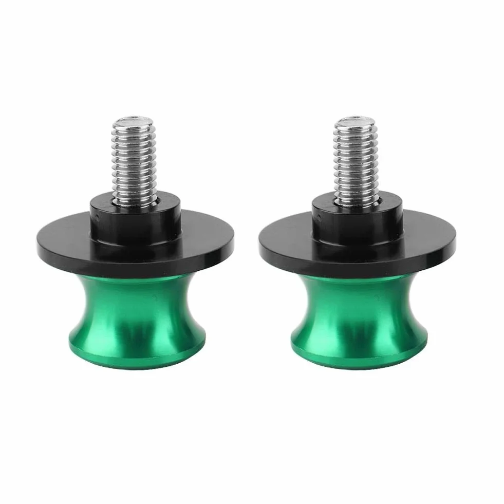 Motocykl CNC Tylny Stojak Wahacz Szpule 8mm 2 szt. Zielony