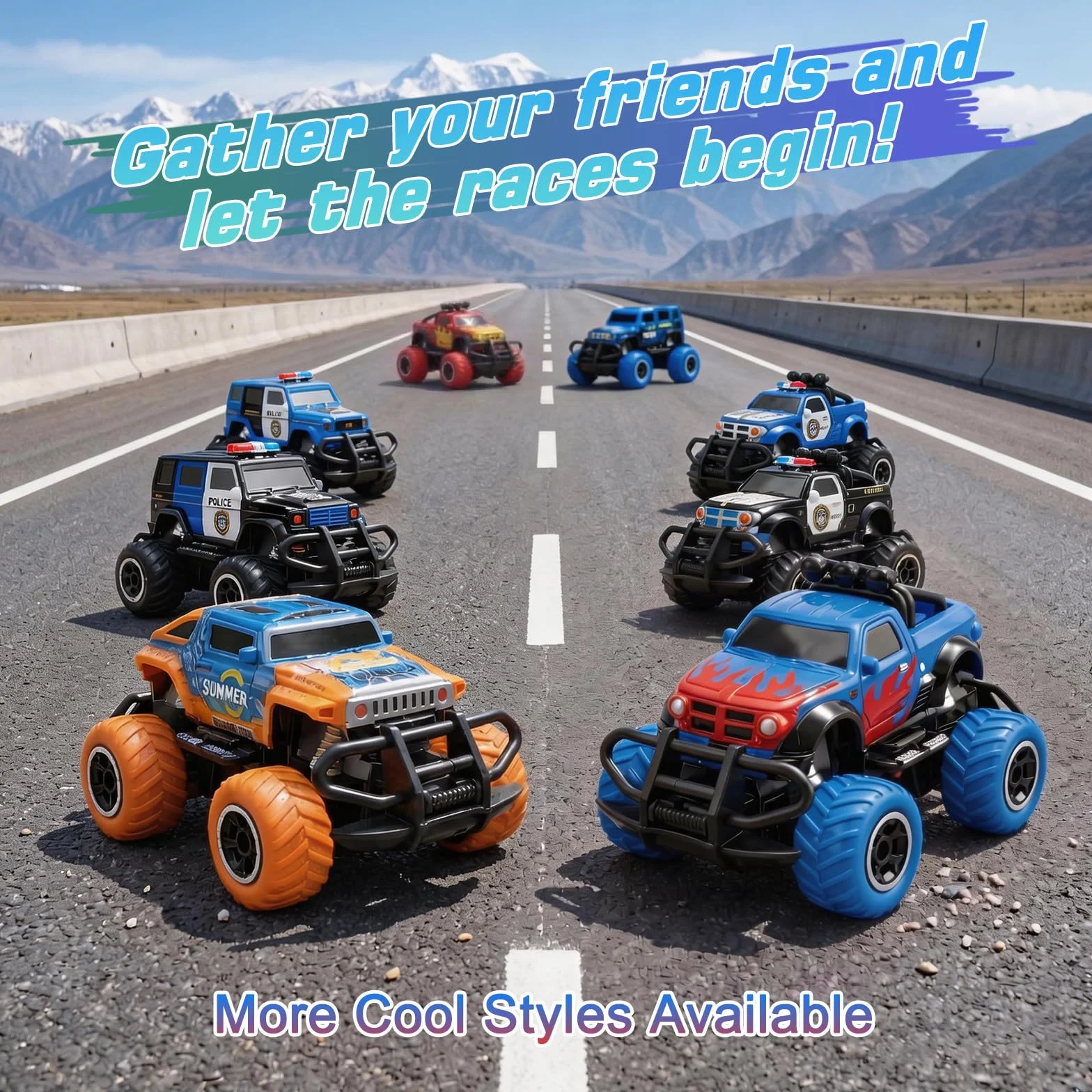 Pup Go Monster Truck zdalnie sterowany samochód ze światłem dla dzieci w wieku 3-9 lat, wytrzymały, mini samochód RC, szybki samochód offroad, do użytku wewnątrz i na zewnątrz, zabawka dla małych