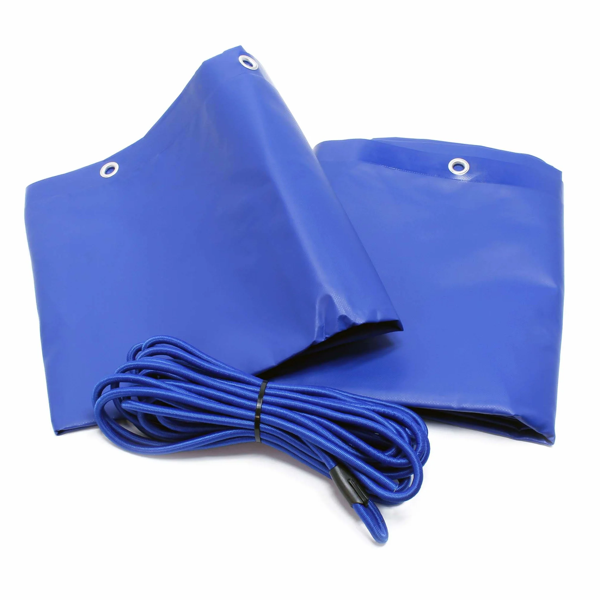 Plandeka płaska na przyczepkę 2575x1345x50 mm PVC wodoodporna z oczkami i liną