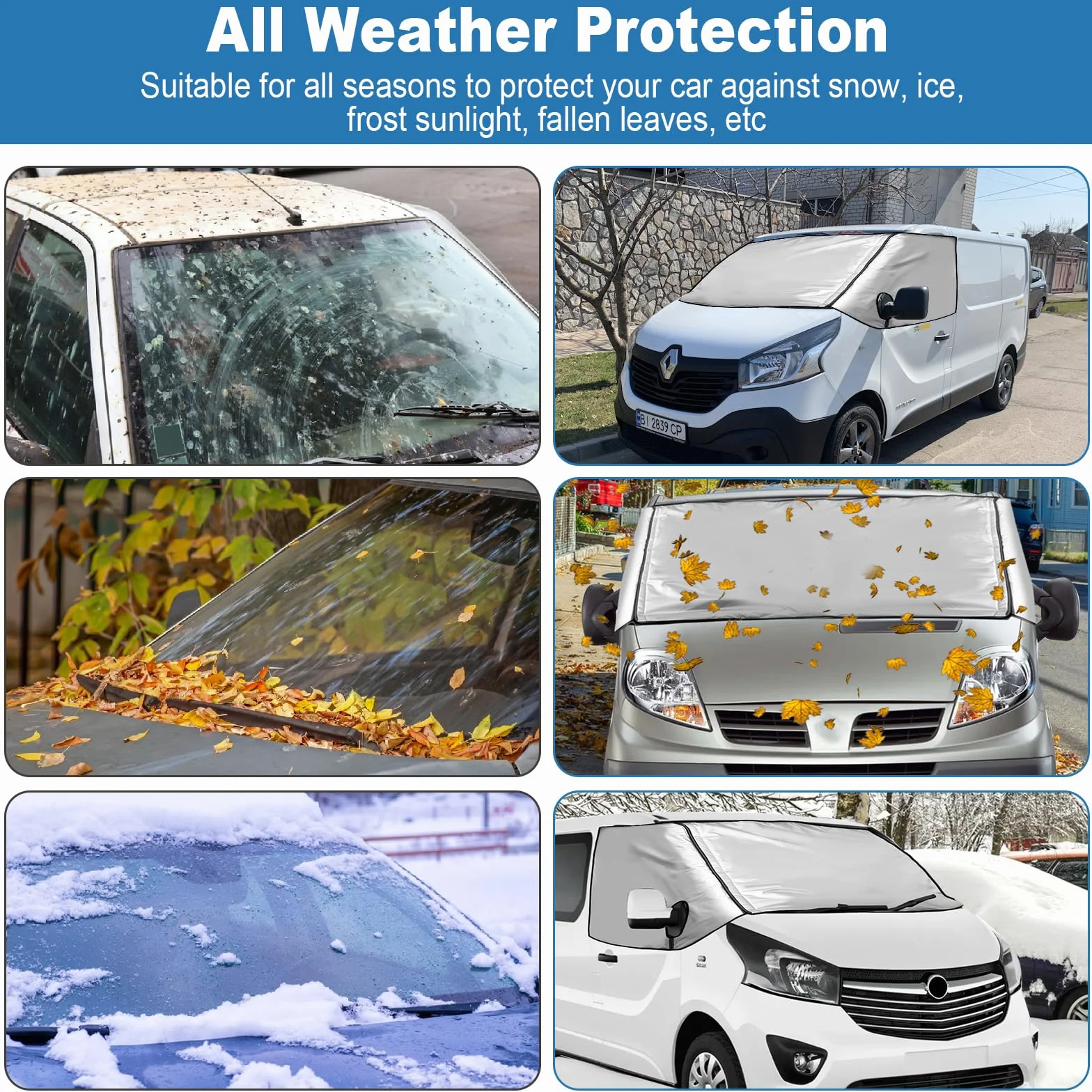 Osłona przedniej szyby Opel Vivaro Renault Trafic 2001-2014 wodoodporna zaciemniająca