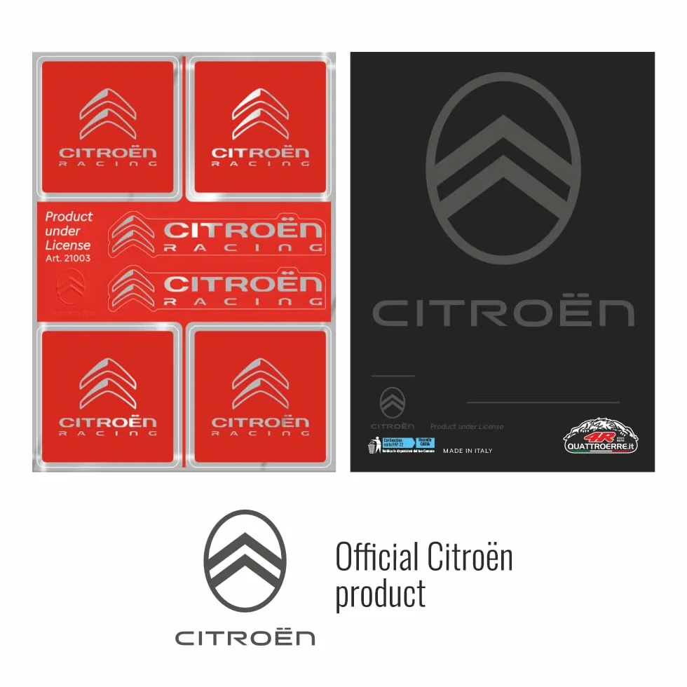 Citroen Racing Oficjalne Naklejki 6 Logo Czerwony 4R