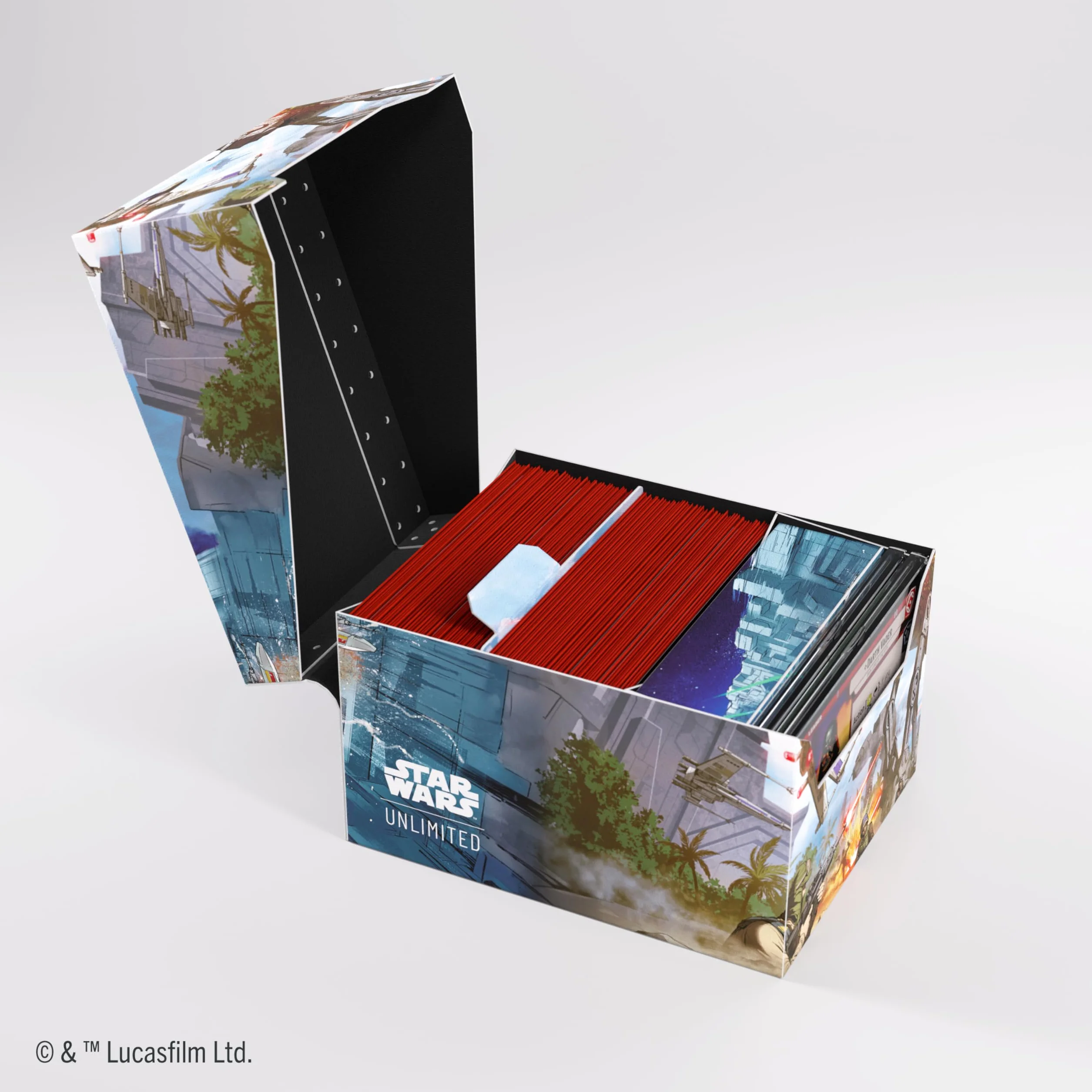 Gamegenic - Star Wars Unlimited Soft Crate - w pełni kolorowe drukowane i oficjalnie licencjonowane trwałe pudełko na pokład, Holds 60 dwustronnych kart, TCG i LCGs, Battle of Scarif