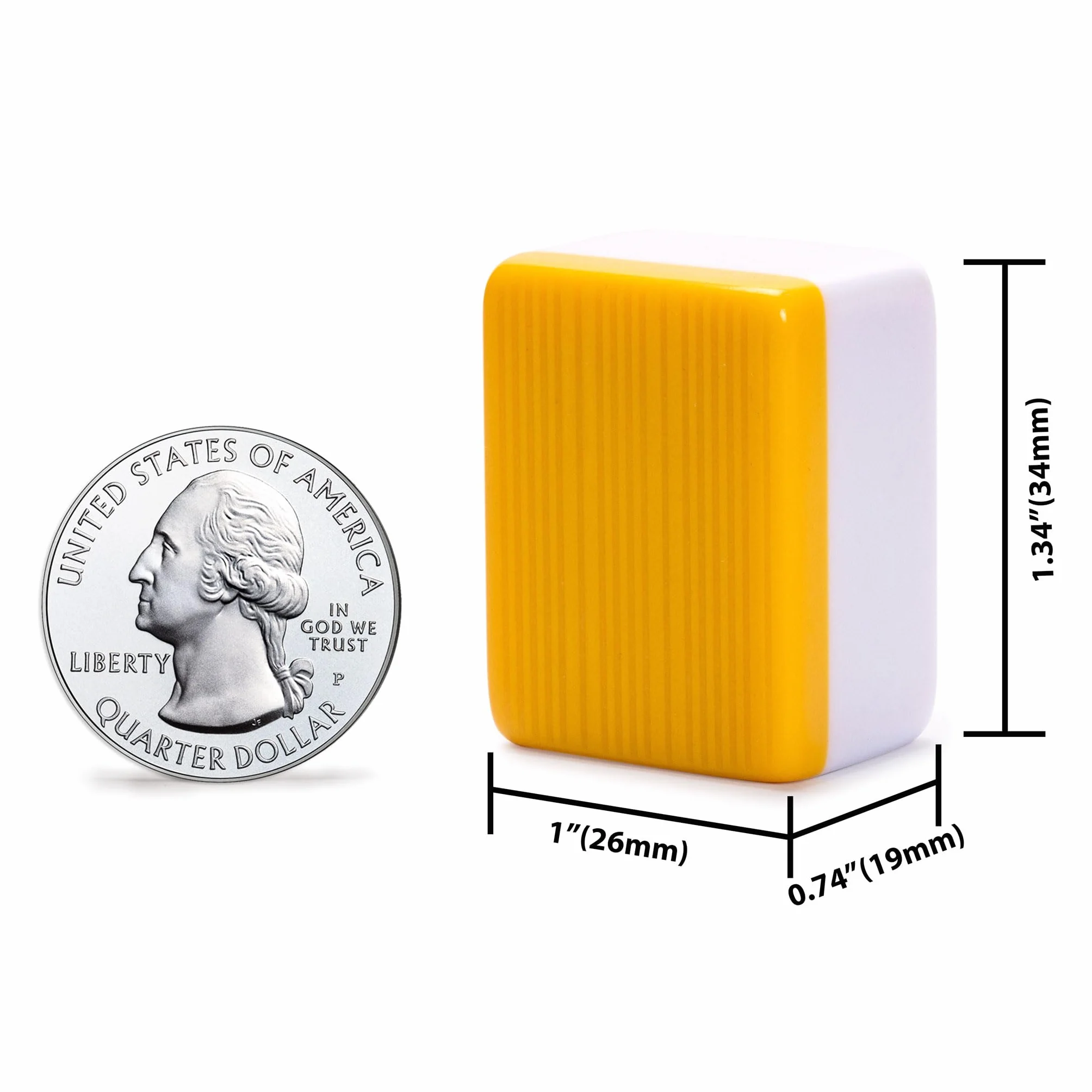Yellow Mountain Imports Profesjonalny zestaw do gry w chińskiego mahjonga, "Podwójne Szczęście" (Żółty) - Do gry w stylu chińskim [專業中式麻將]