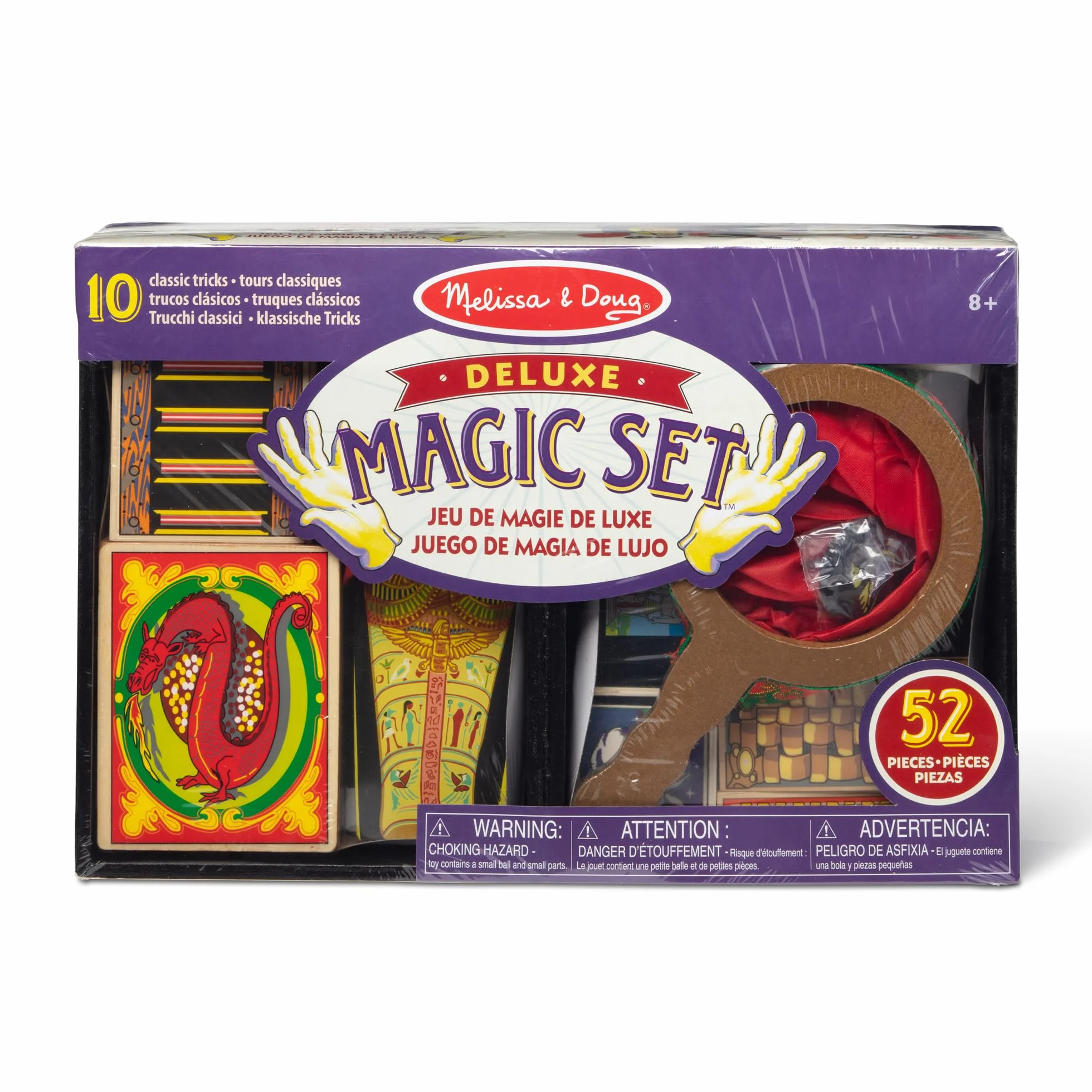Melissa & Doug luksusowy zestaw magiczny, zabawa z odgrywaniem ról, zestaw zabawkowy, drewniana zabawka, od ósmego roku życia, prezent dla chłopca lub dziewczynki