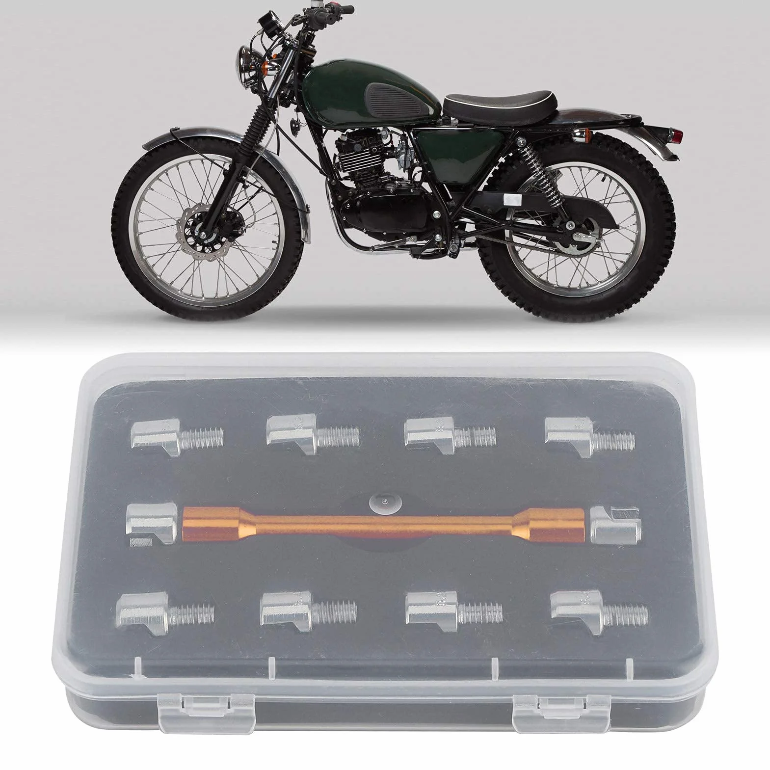 Qiilu Klucz do szprych motocyklowych CNC zestaw płaski 93 mm złoty
