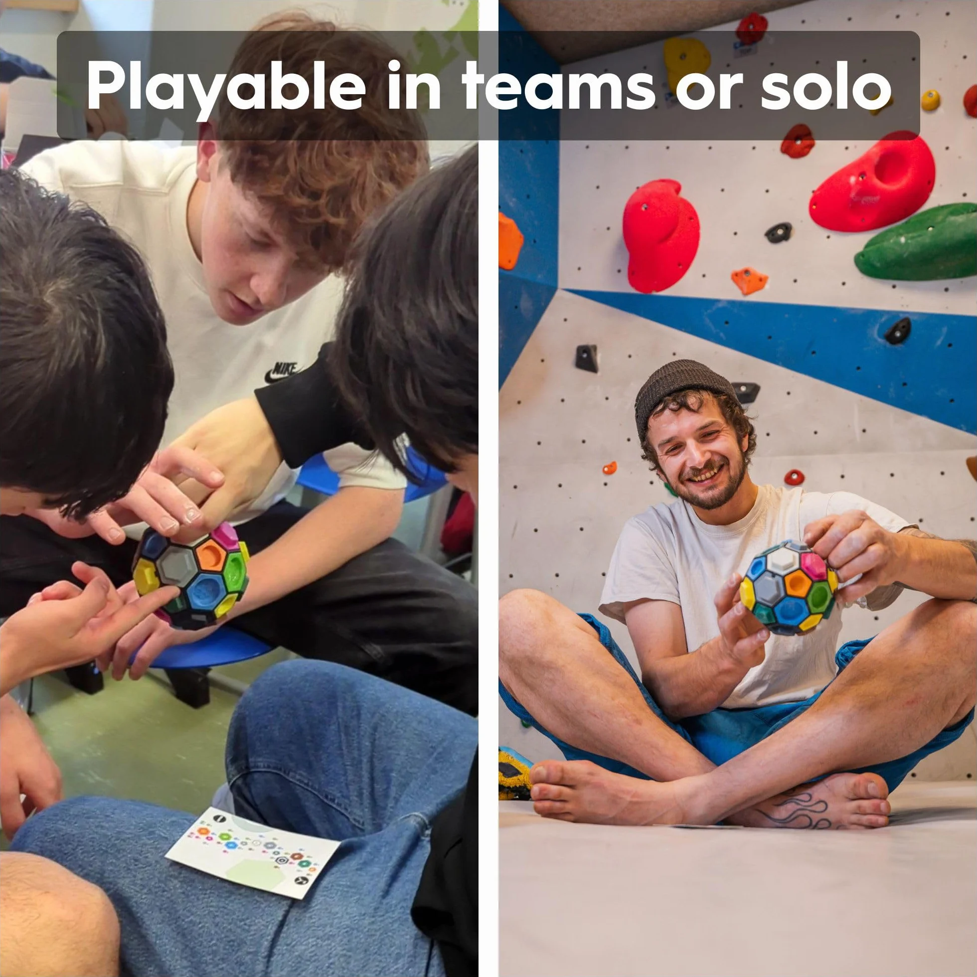 BOULDERBALL Team Climb – kooperacyjna gra zespołowa i zręcznościowa (14+) - praca zespołowa, koncentracja i myślenie strategiczne - dla nastolatków i dorosłych - wyprodukowano we Włoszech
