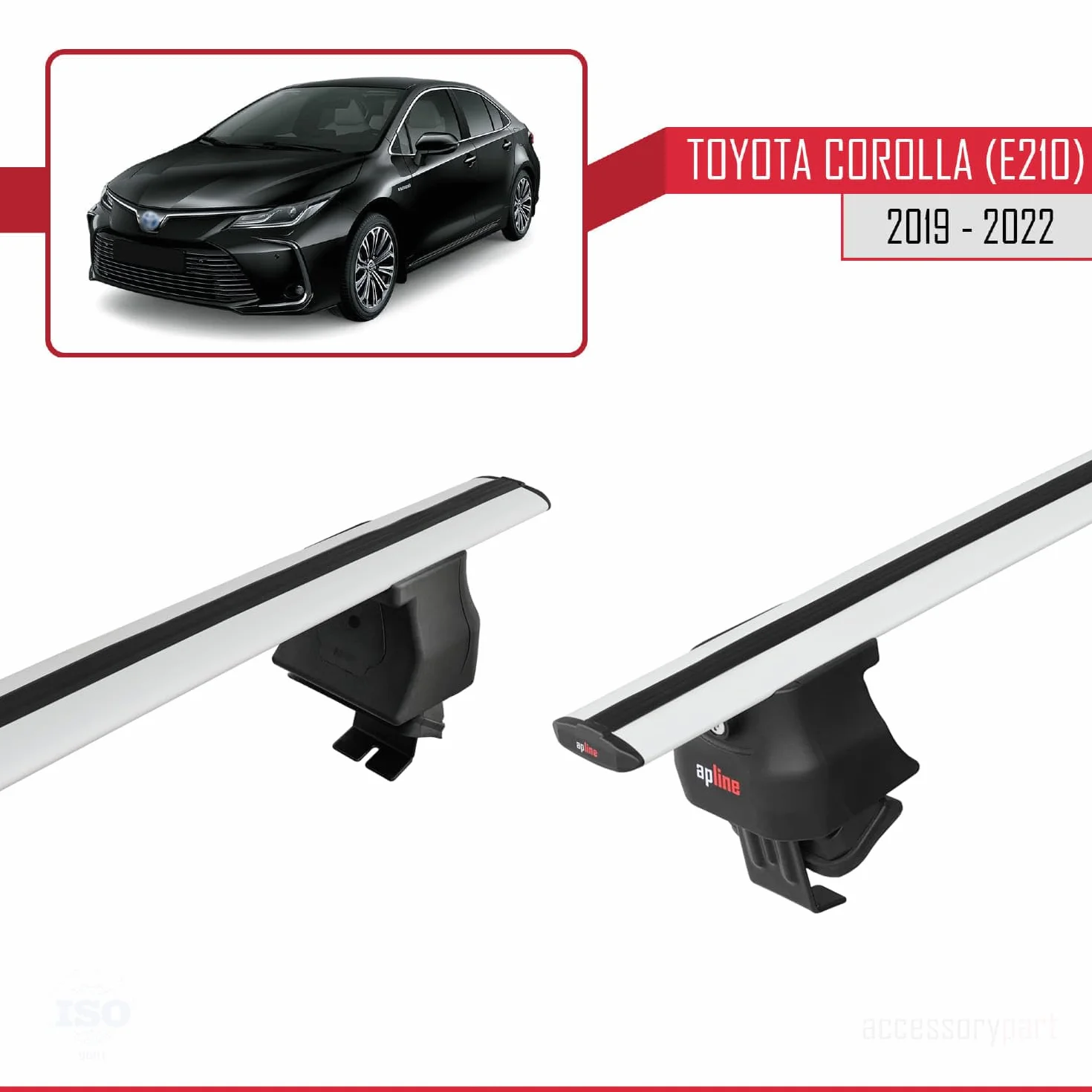 Aluminiowy bagażnik dachowy do Toyota Corolla 12 (E210) Sedan 2019-2022 ACE-4, szary