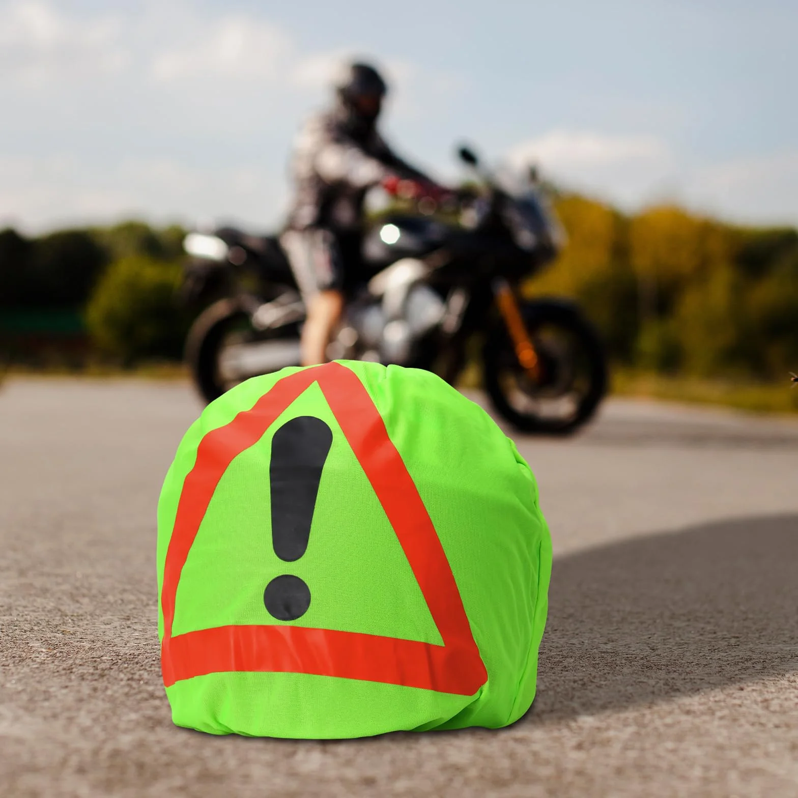Trójkąt ostrzegawczy kask motocyklowy pokrowiec worek 46x43 cm