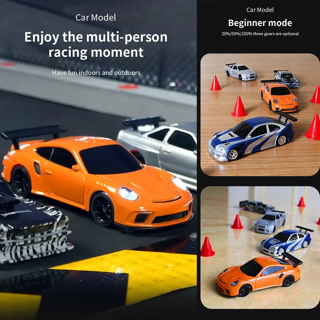 Skala 1/43 Mini RC Drift Car, 2.4G 4WD Full-proportion RC Electric Racing Drift Car Model, Prezent dla miłośników pojazdów (wersja RTR)