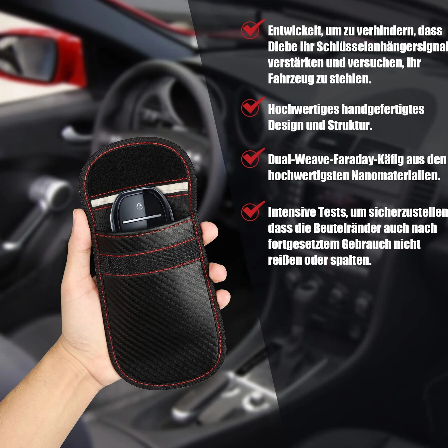 Diyife Faraday Box w Zestawie z etui Blokującym Sygnał, Etui na Kluczyki Samochodowe, Zabezpieczenie Przed Kradzieżą, etui Blokujące Sygnał RFID, Etui na Kluczyki Samochodowe, Telefony, Karty
