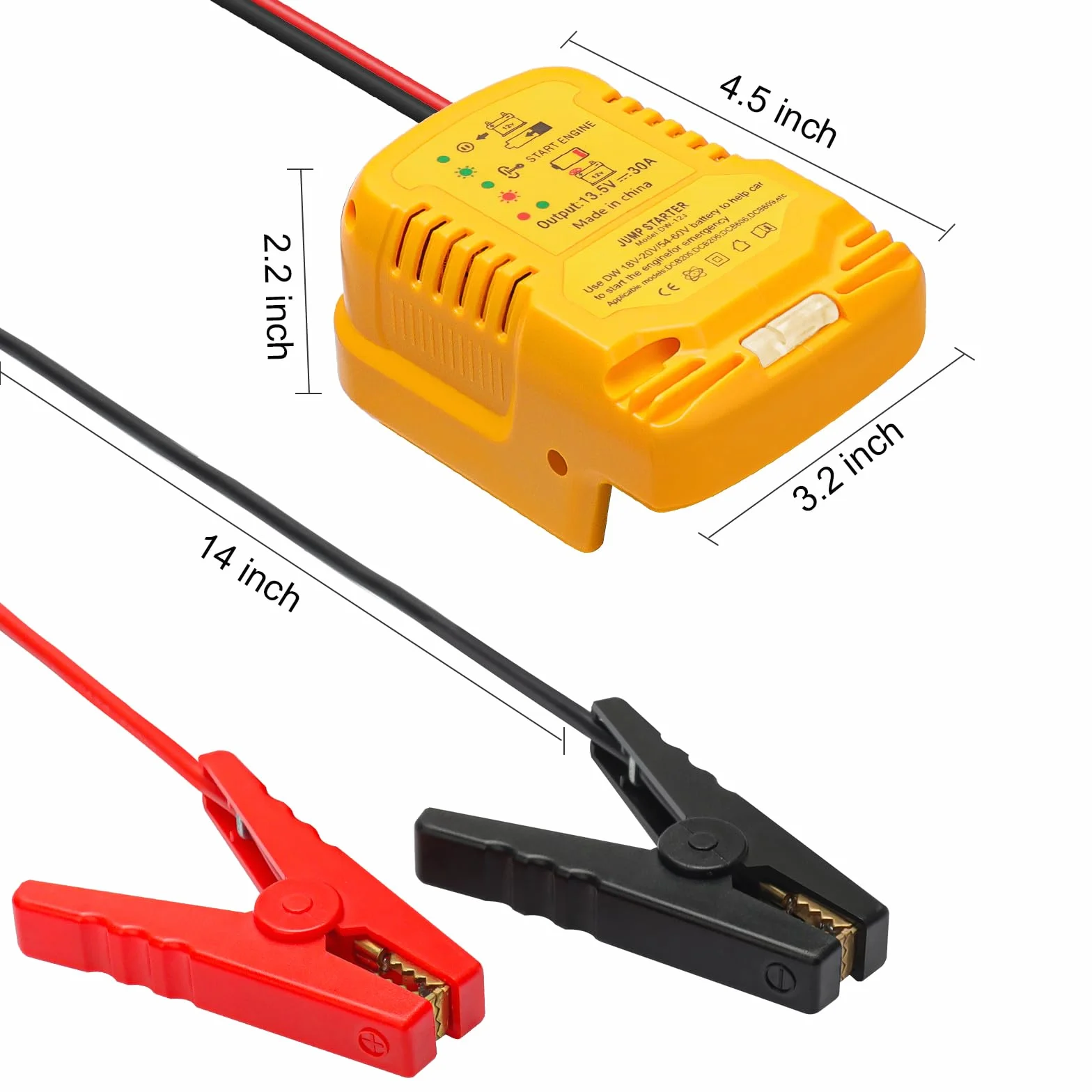 Urządzenie ułatwiające rozruch samochodu, kompatybilne z akumulatorem Dewalt 18 V – przenośne urządzenie ułatwiające rozruch i adapter powerbanku, akumulator 12 V, idealny do pomocy w przypadku awarii