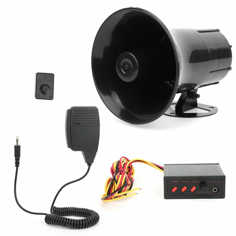 Głośny alarm ostrzegawczy 115 dB, DC 12 V, 3-dźwiękowy głośnik przeciwpożarowy, do użytku wewnątrz i na zewnątrz, do samochodu, elektronicznego mikrofonu klaksonowego, awaryjny głośnik PA z