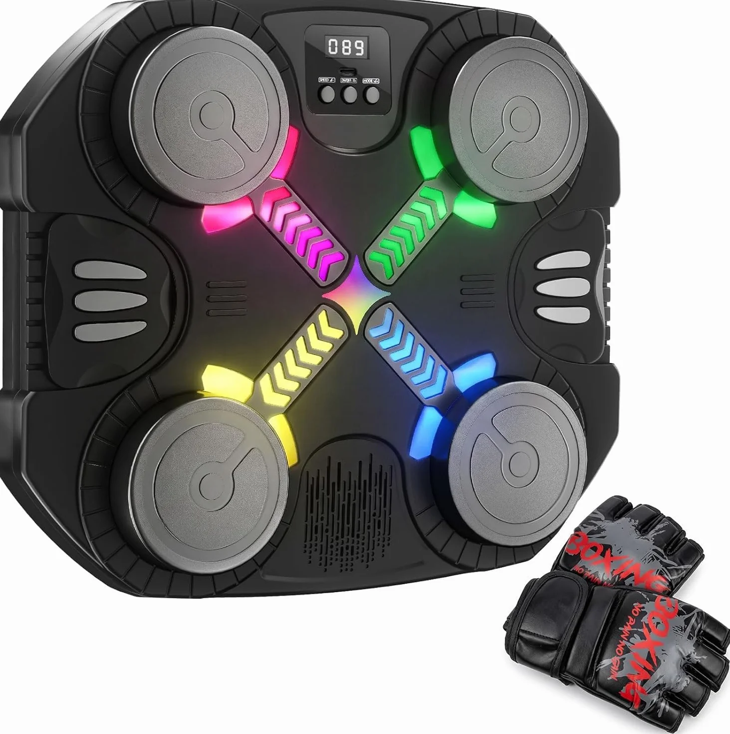Maszyna do boksu muzycznego dla dzieci, zabawka do wykrawania Bluetooth ze światłami i dźwiękiem, maszyna bokserska z rękawiczkami, zabawka sportowa, prezent dla chłopców i dziewcząt w wieku