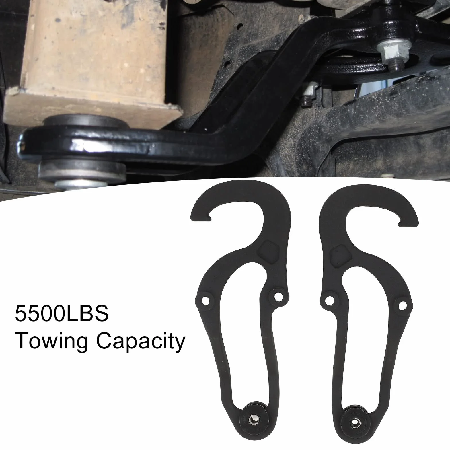 Zestaw Przednich Haków Holowniczych z Ramką Zderzaka 68196982AA 82210967 Zamiennik dla Dodge Ram 1500 2009-2019 Lewy Kierowca Po Prawej Stronie Po Stronie Pasażera Heavy Duty Steel