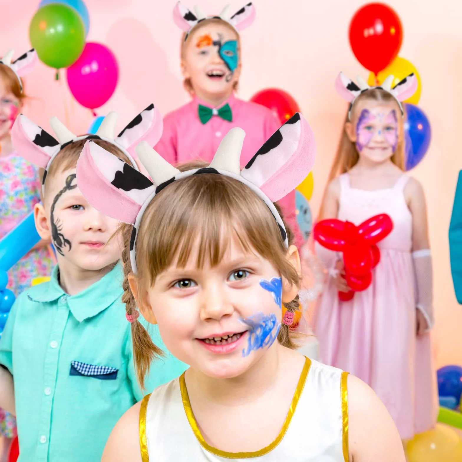 WLLHYF Wielkanoc krowie ucho opaska na głowę zwierzę odzież Valentine krowie opaska na uszy moda wygodne Halloween Boże Narodzenie kostium cosplay akcesoria do włosów