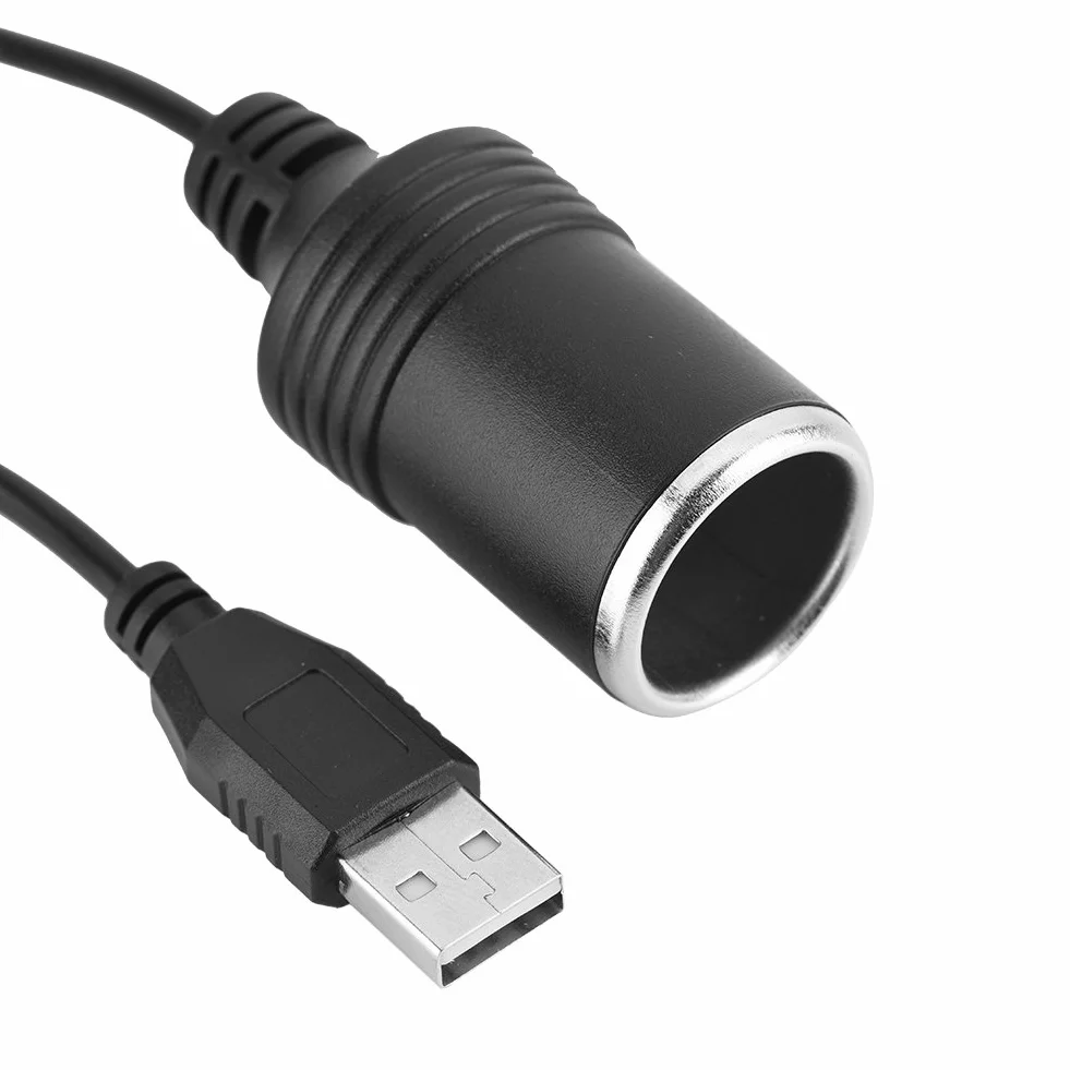 Adapter Port USB 12V do Zapalniczki Samochodowej 5V USB A Męski na Gniazdo Żeński Konwerter